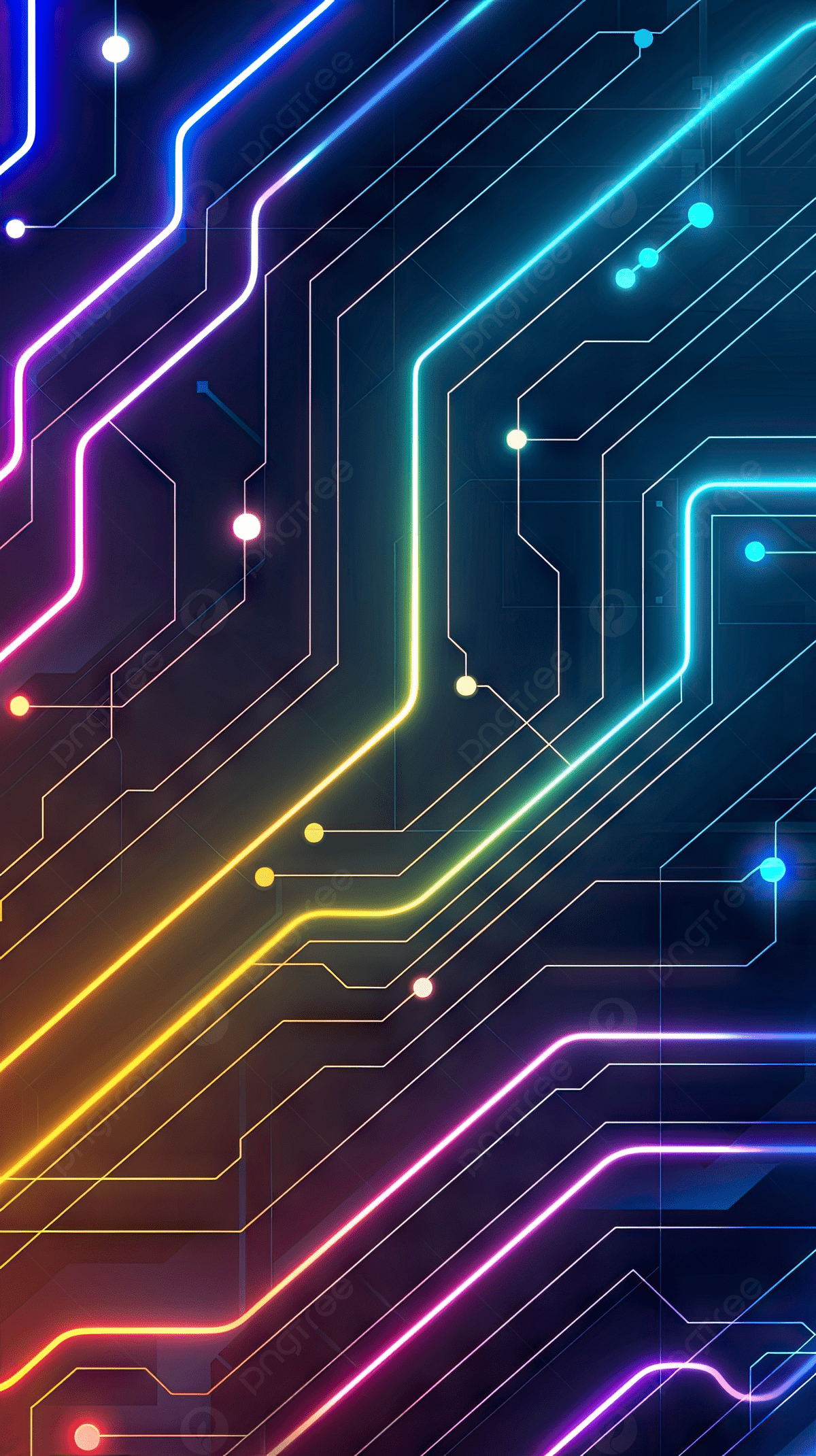 1200x2141 Circuit Board Background With Colorful Glowing Neon Light Effect Wallpaper Image For Free Download