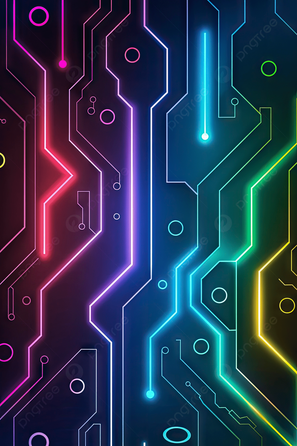 1200x1800 Circuit Board Background With Colorful Glowing Neon Light Effect Wallpaper Image For Free Download