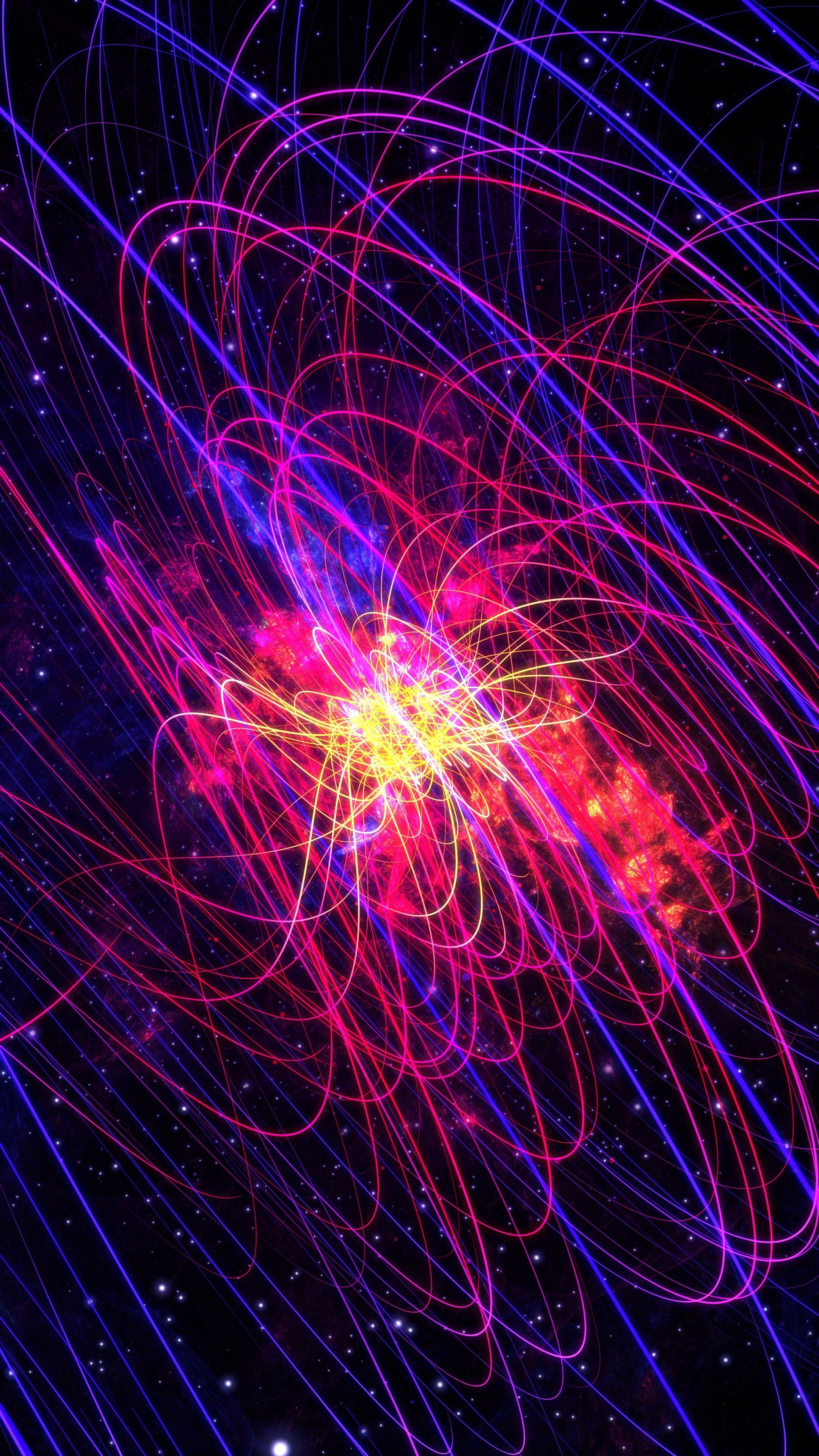 2160x3840 Phone wallpaper: Universe, Particle, Glow, Effect, Lines, Abstract, Divorces 133742
