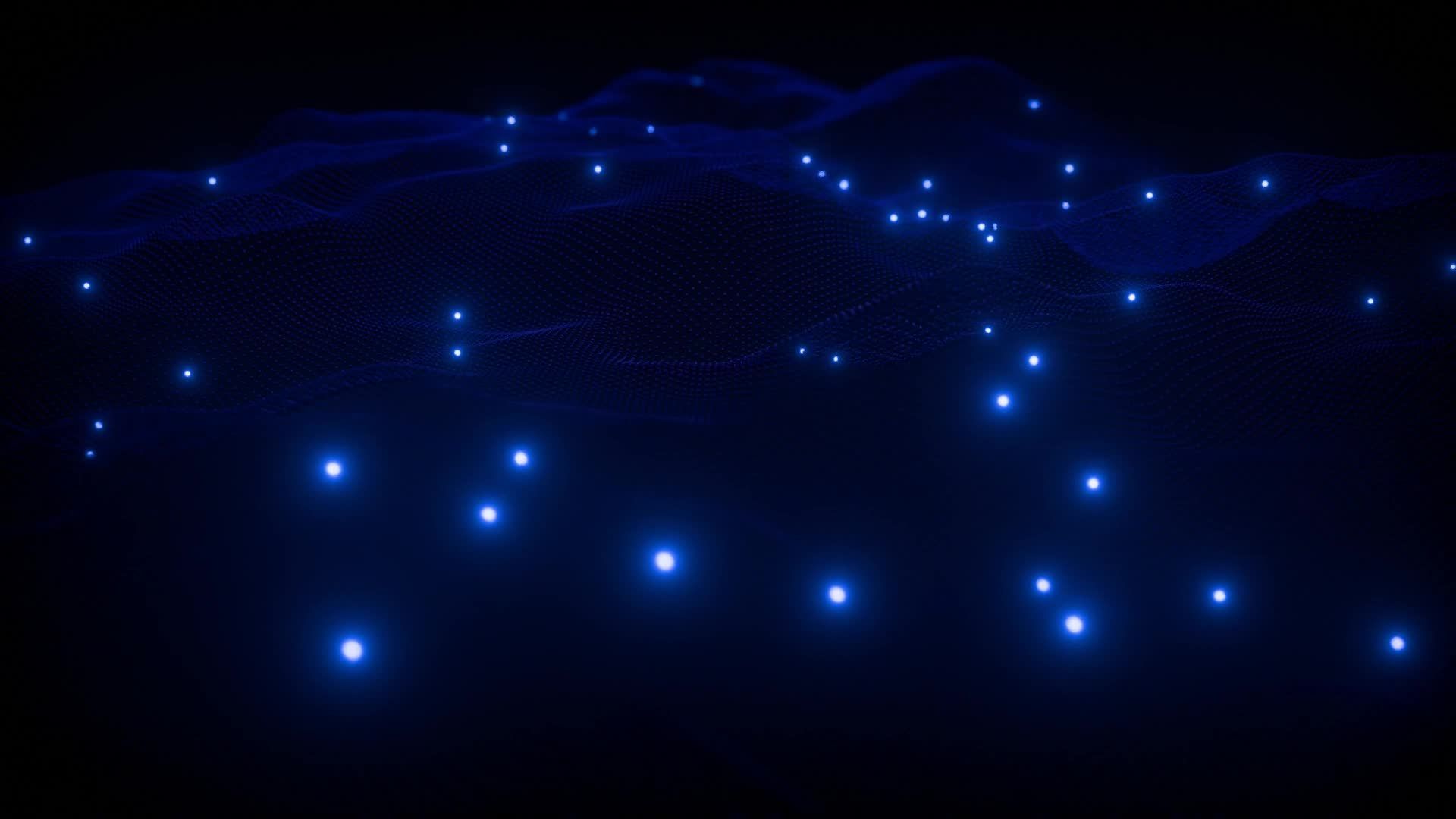 1920x1080 Abstract Glowing Blue Lights In Dark Space Free Stock Video Footage, Royalty Free 4K & HD Video Clip