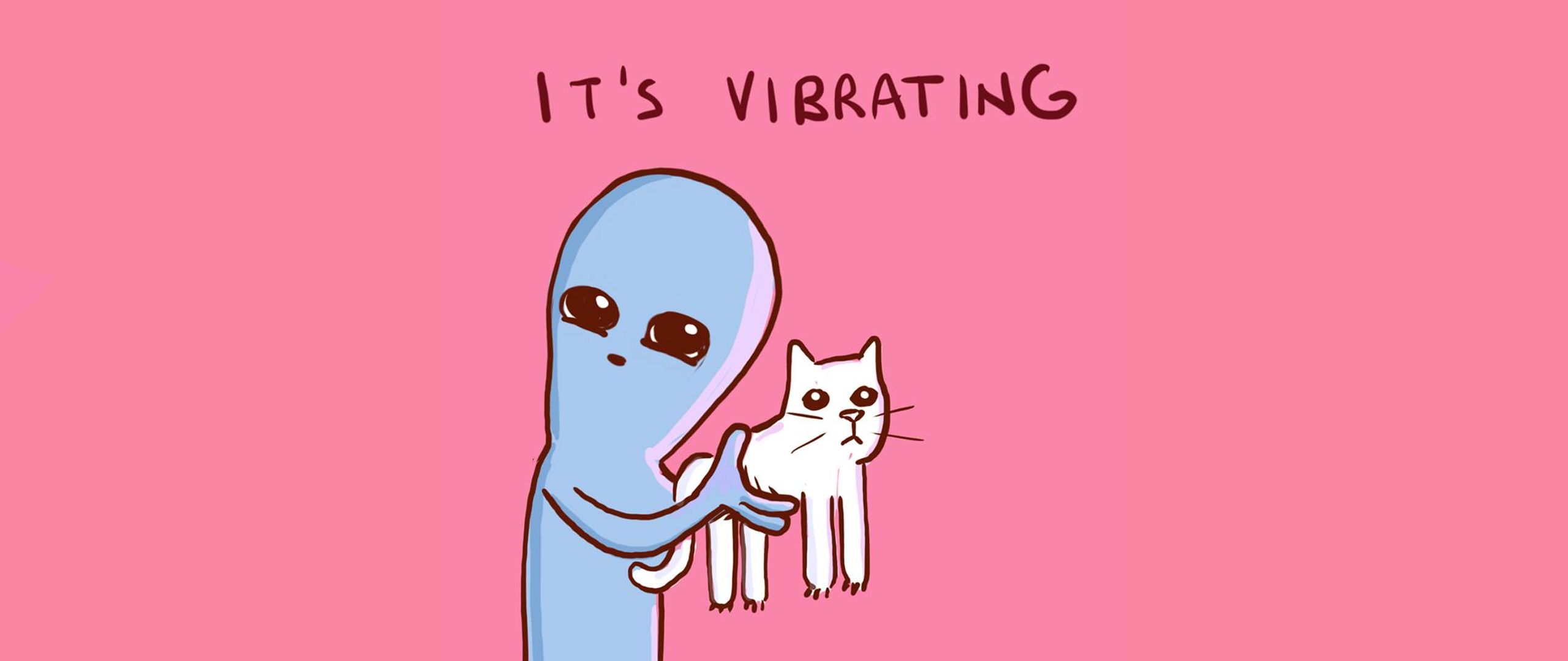 2560x1080 Desktop wallpaper: Minimalist, Meme, Humor, Strange Planet, Alien, Cat 4K free download for PC. 937301