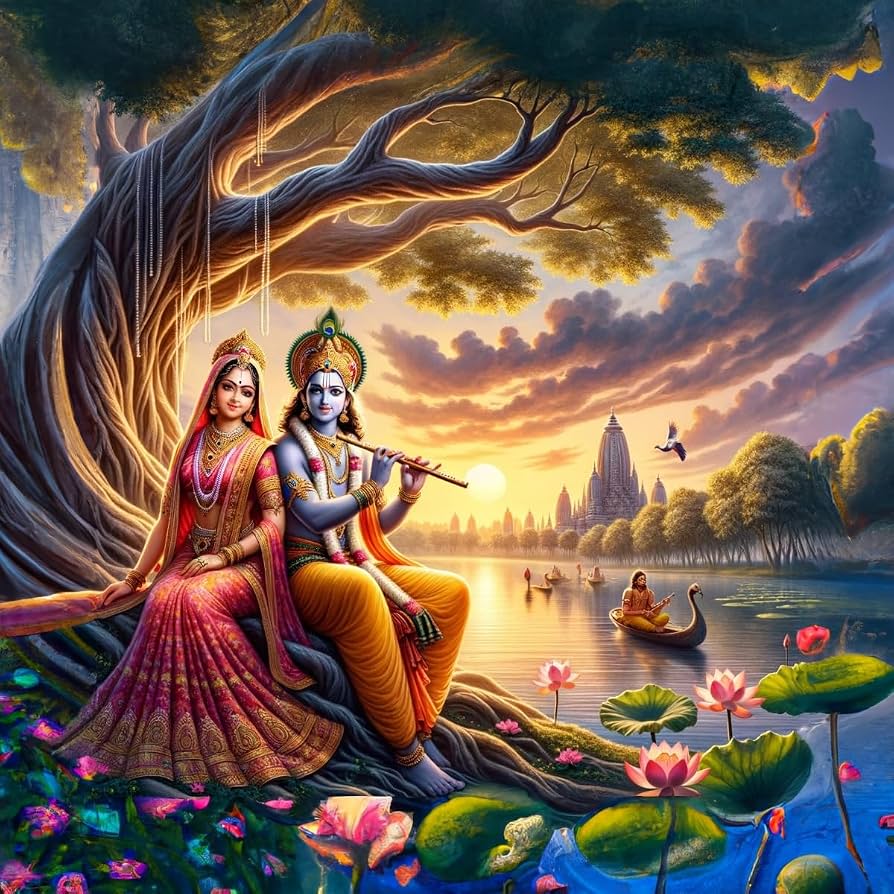 894x894 illusions 360degree Signage Solution Radha Krishna Wallpaper, Decorative Wall Art (Multi 3 RK 2x2 Feet) : Amazon.in: Home Improvement