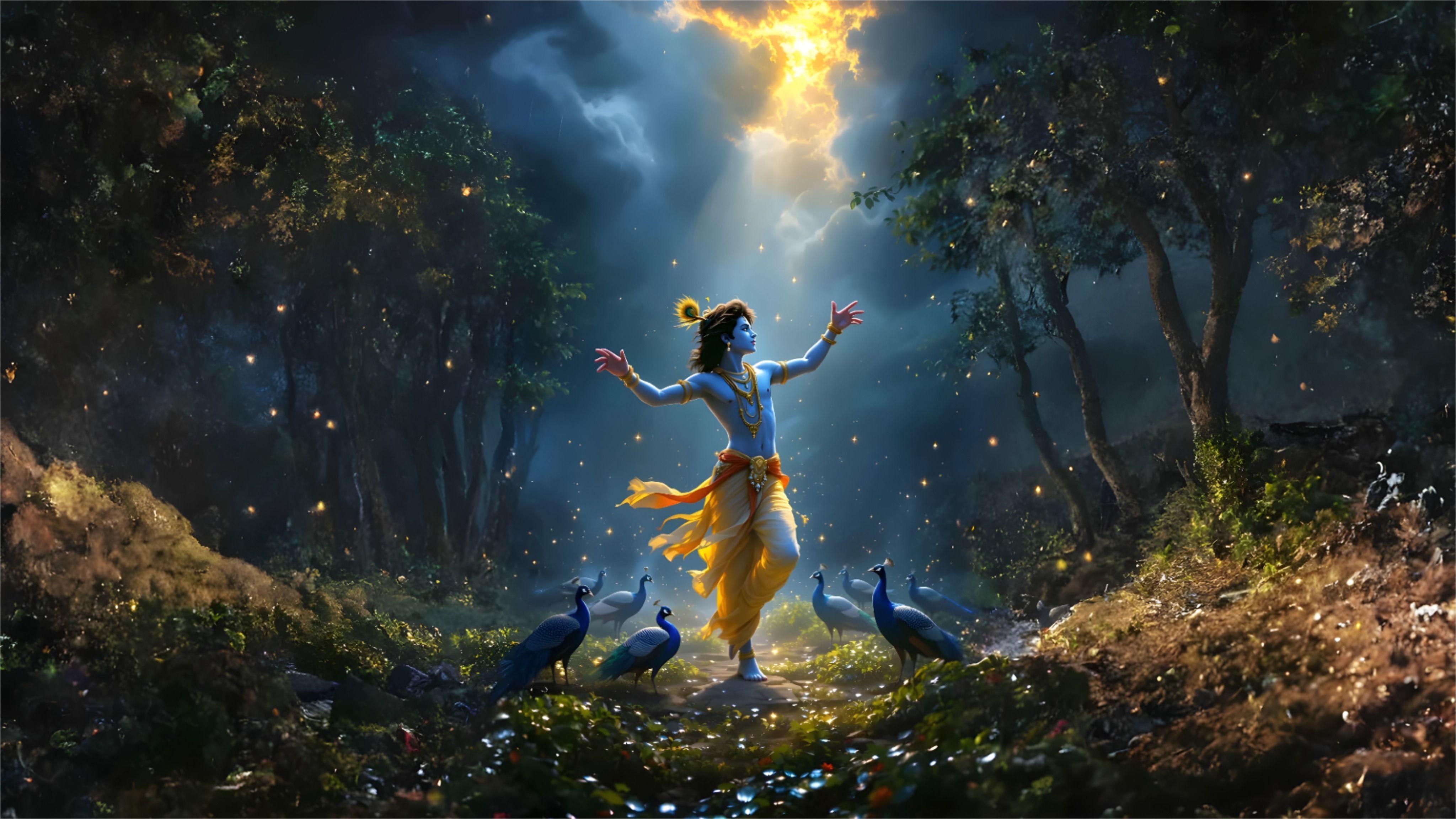 4096x2304 Lord Krishna HD Wallpaper for Desktop