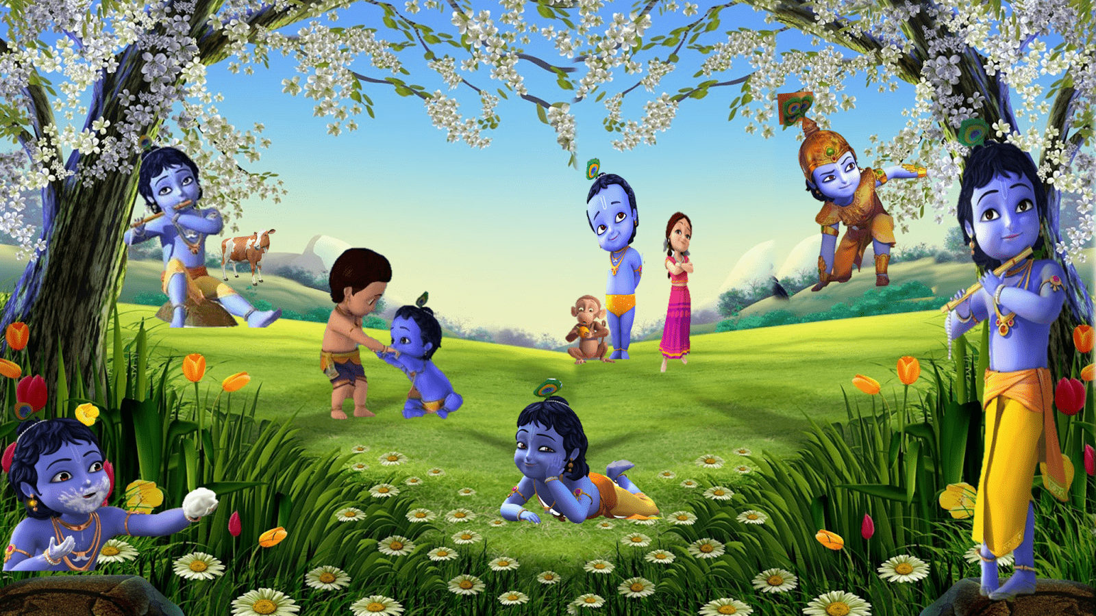 1600x900 Little Krishna HD Wallpaper