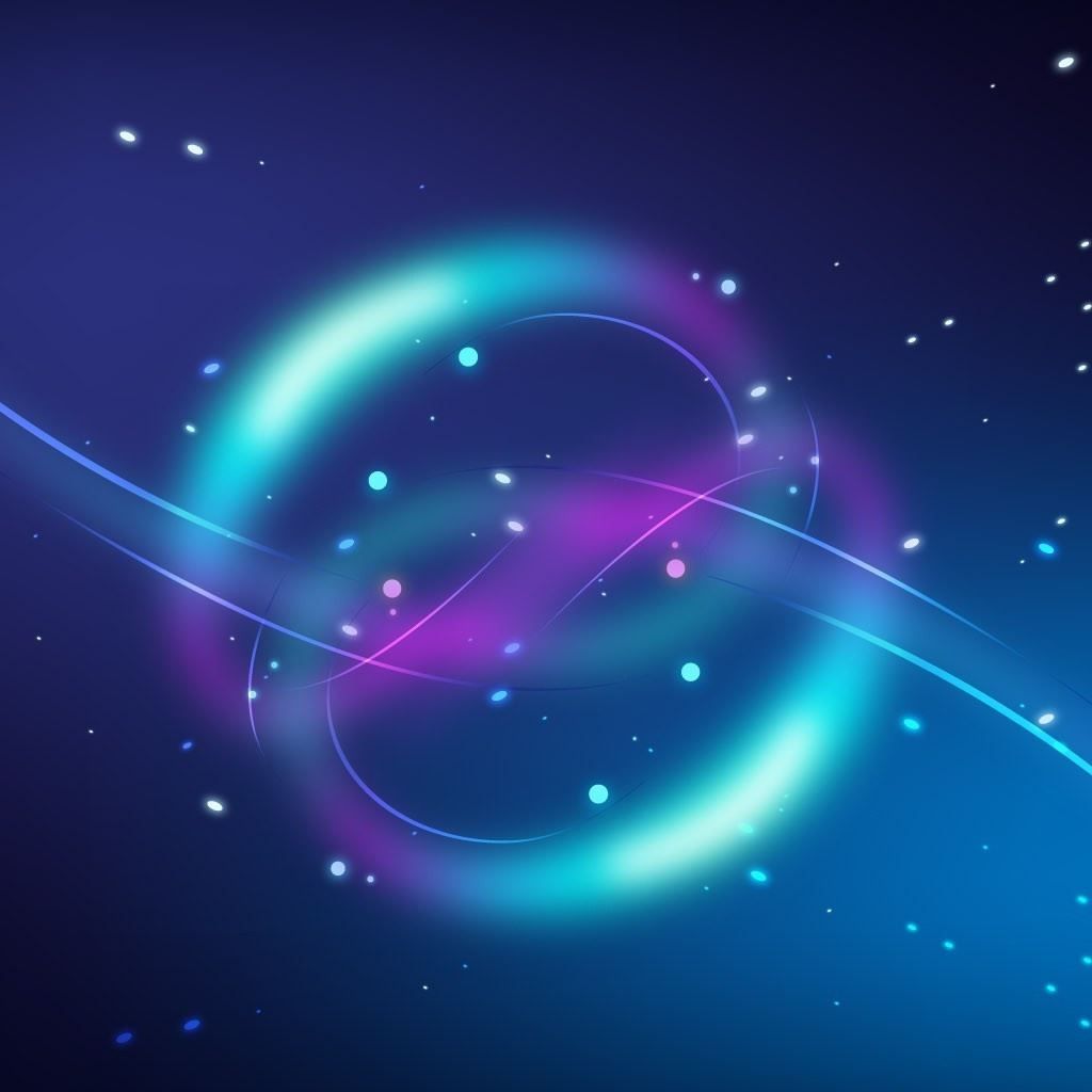 1024x1024 Fantasy Blue Background Light Round iPad Wallpaper Free Download