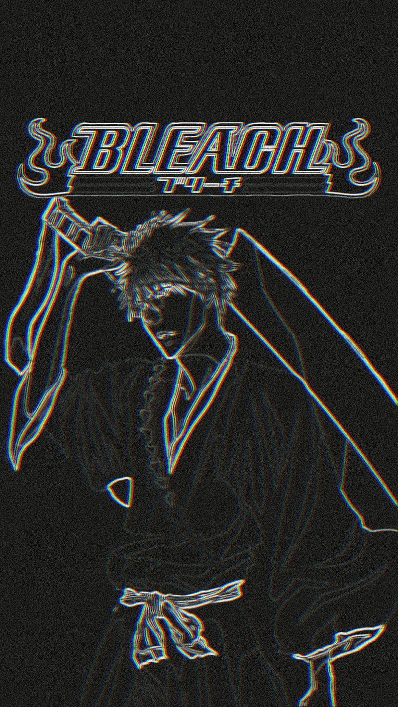 800x1421 Bleach, anime, best, black, glitch, ichigo, kurasaki, shinigami, sword, HD phone wallpaper