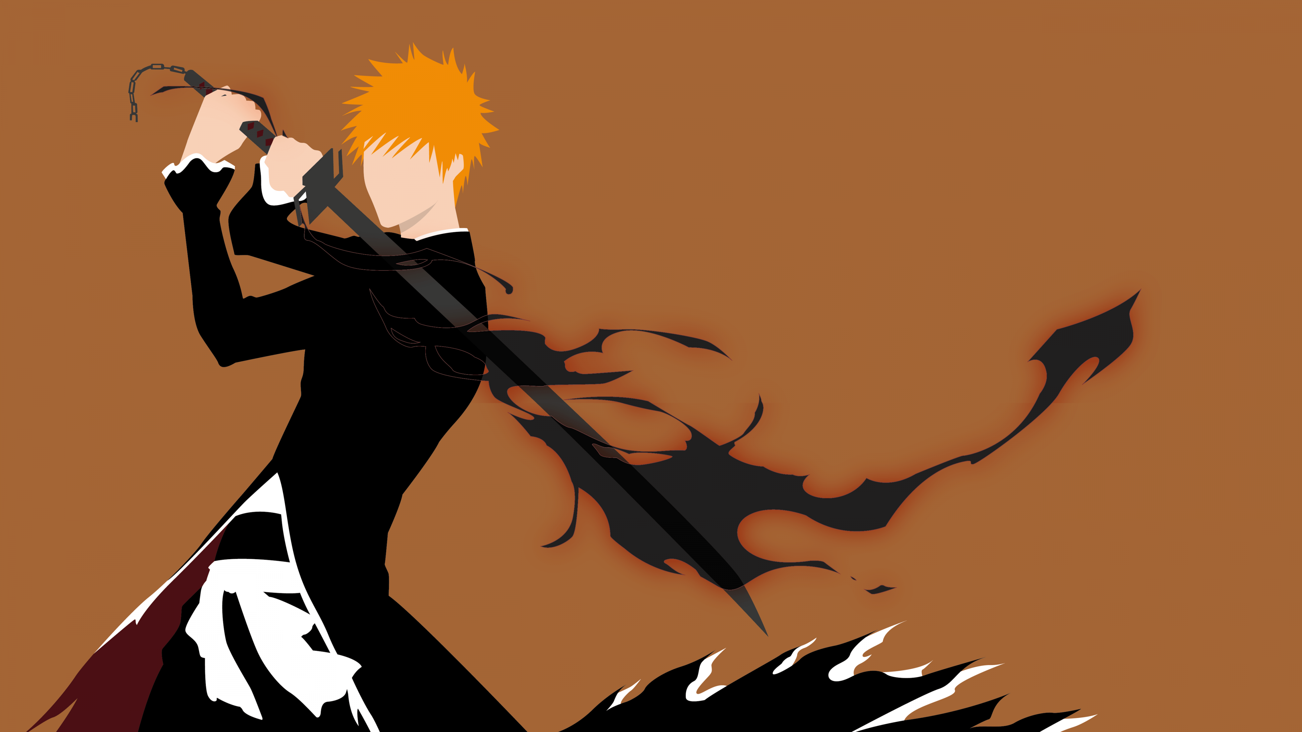4480x2520 Ichigo Kurosaki Wallpaper 4K, Faceless, Bleach, Minimalist, 5K