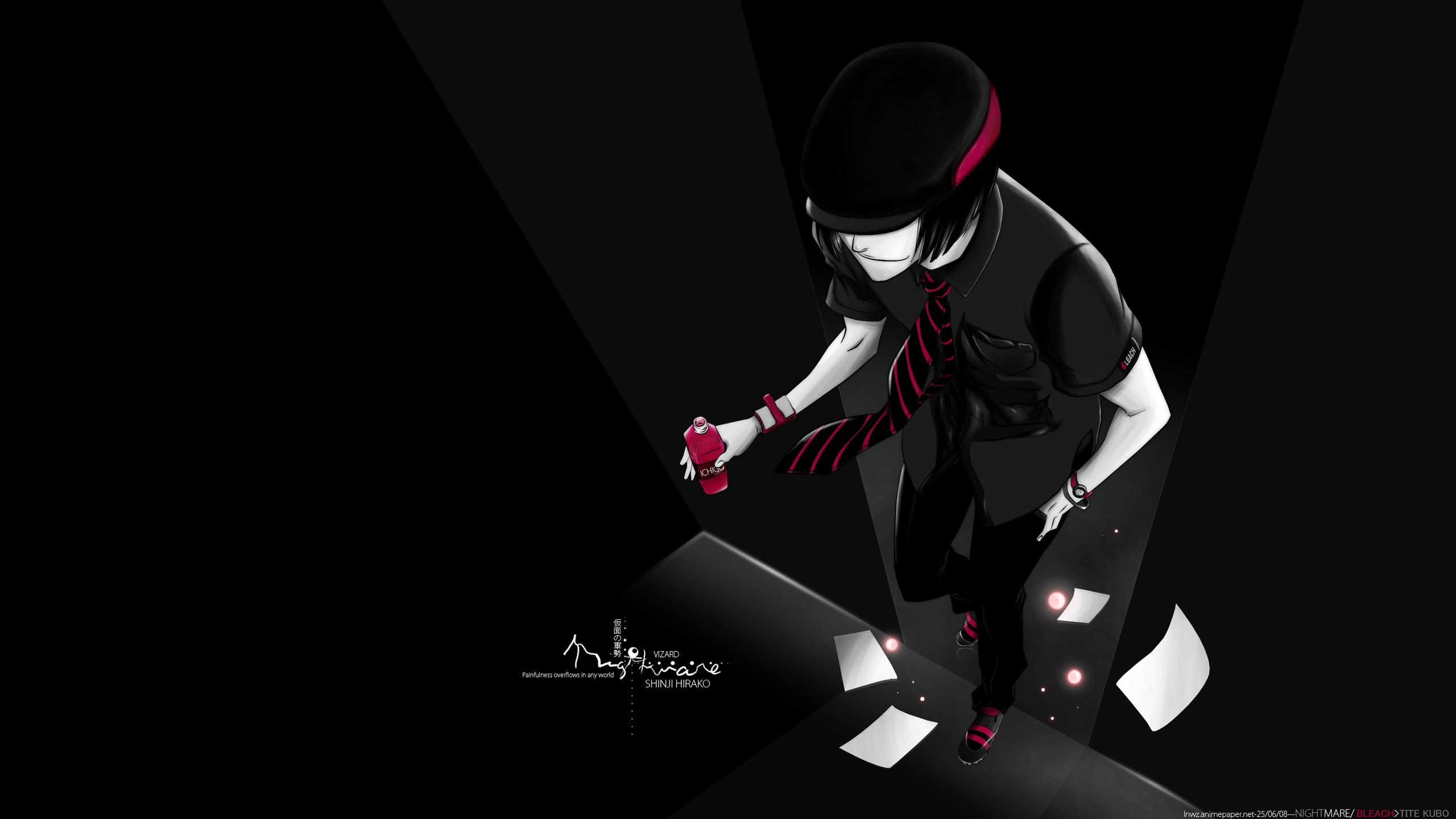 2560x1440 Male character wallpaper, Bleach, Hirako Shinji, selective coloring, simple background HD wallpaper