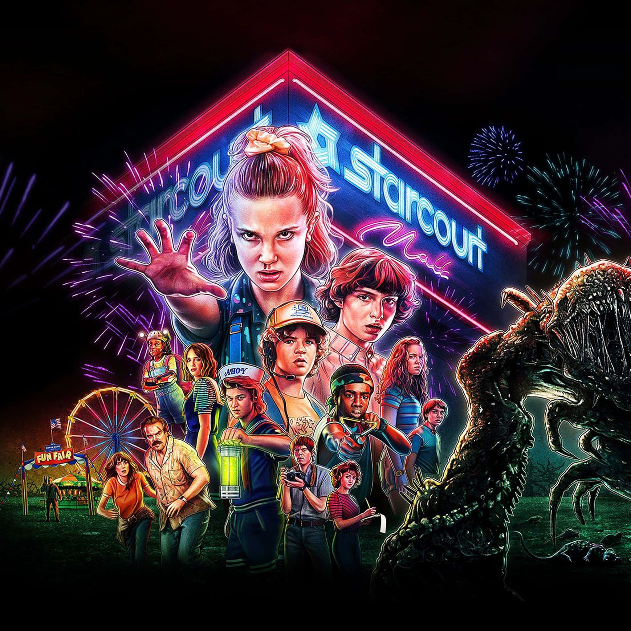 2048x2048 Download Eerie Escape Stranger Things Cast in the Upside Down Picture