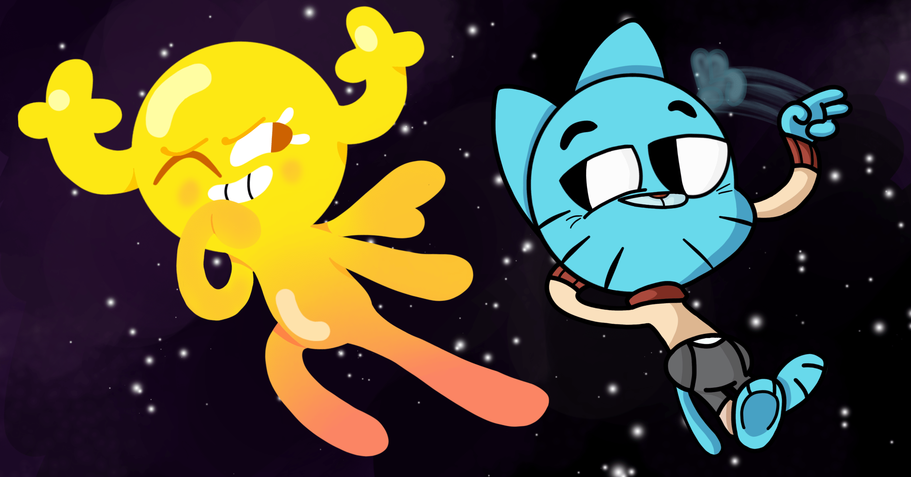 3000x1571 Gumball and Penny art