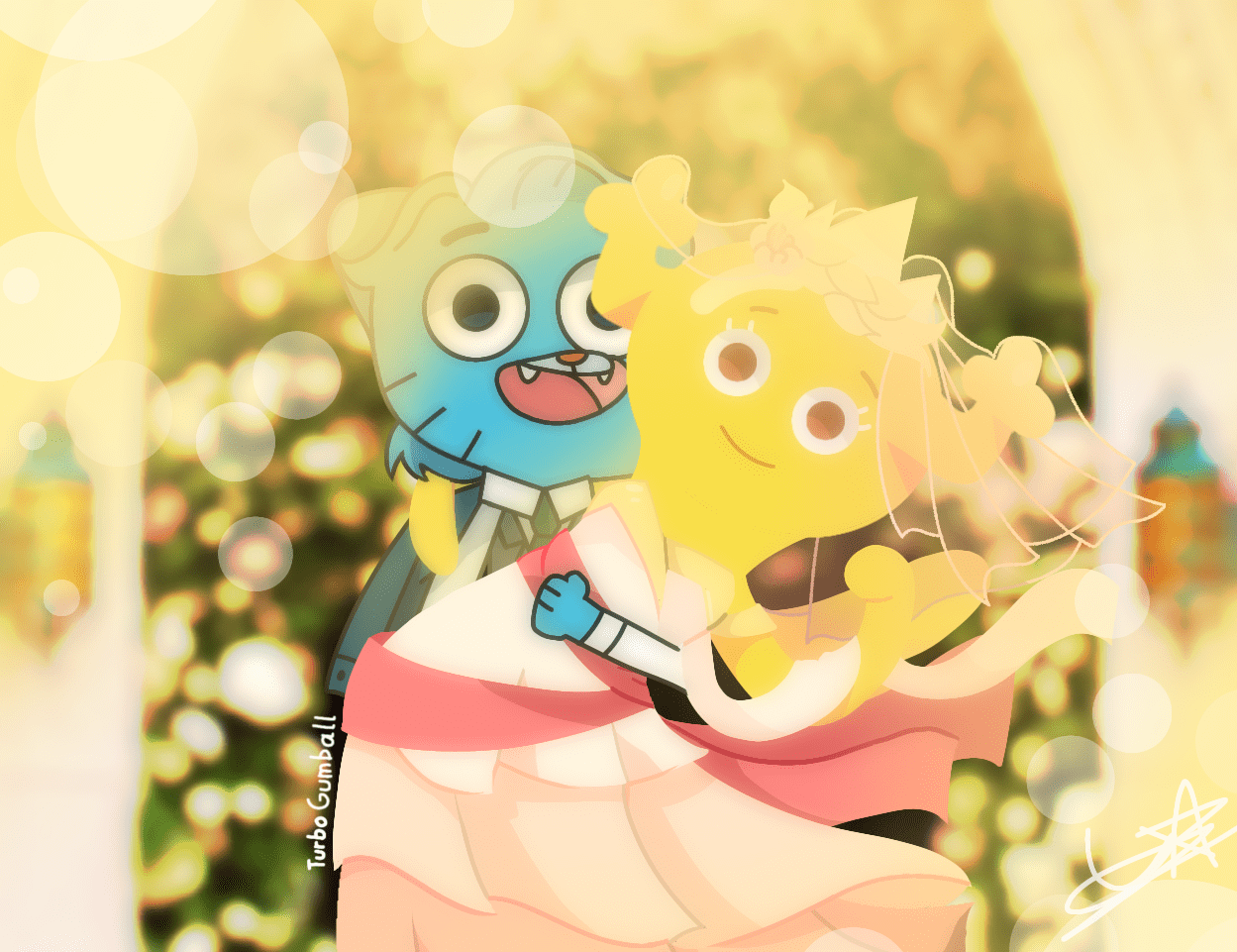 1249x961 Fanart of Gumball's and Penny's wedding. Kinda took inspiration from a scene in the show