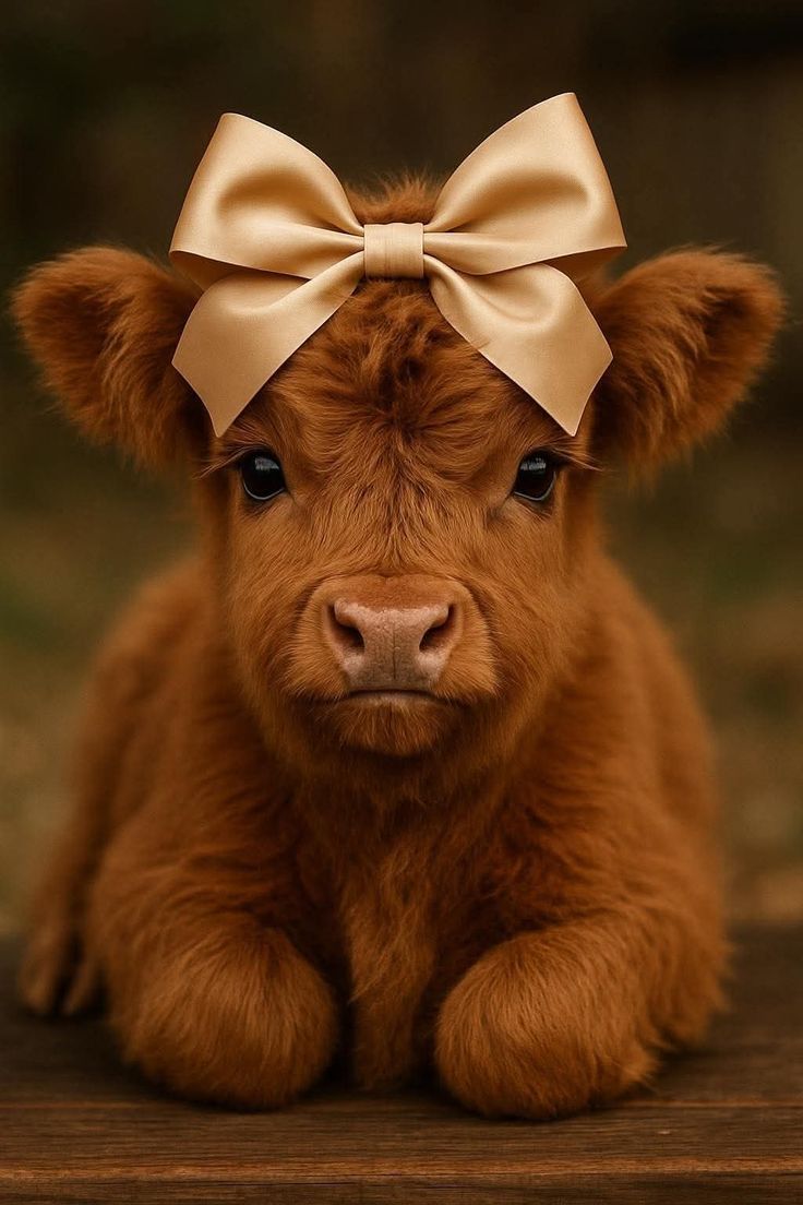 736x1104 Cute baby cows with bows. Holy cow aesthetic, Cute brown cow aesthetic, Highland cow background