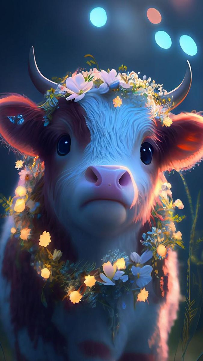 675x1200 Cute Baby Cow Wallpaper For Your Phone