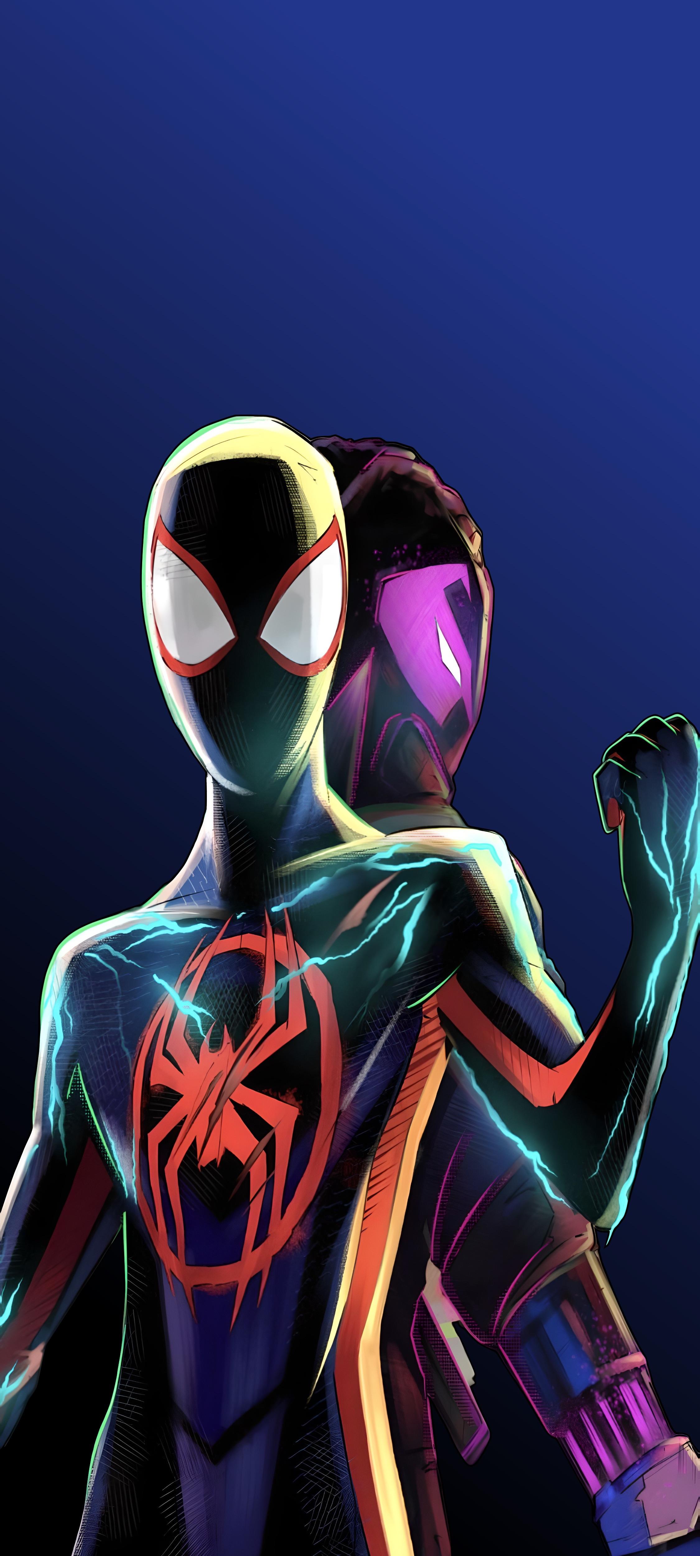 2250x5000 Spider Man, Miles Morales, Prowler, DEPTH EFFECT Optimized, Phone Wallpaper [2250x5000] [20:9]