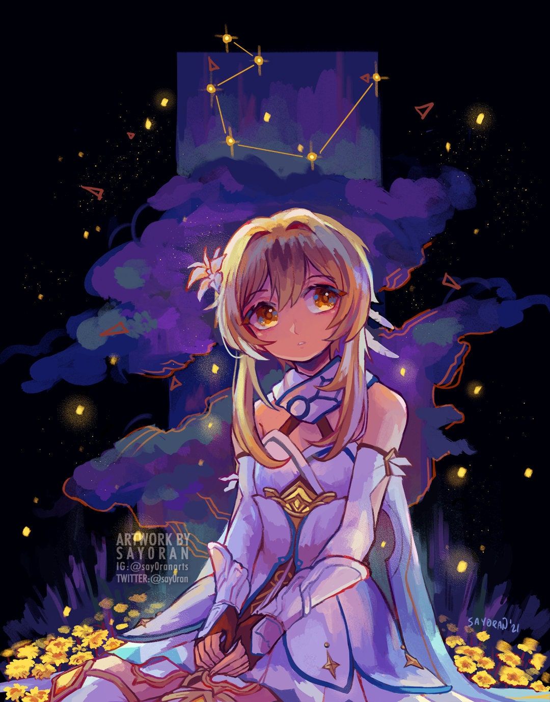 1080x1377 Genshin Impact Traveler Print 8x10