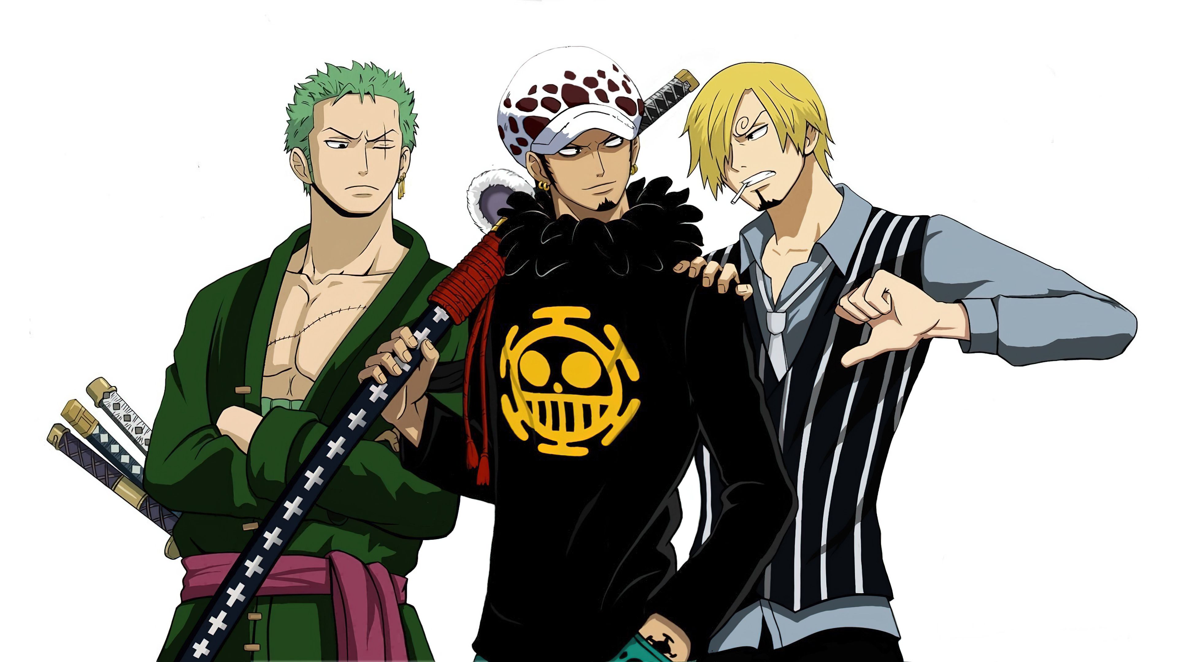 3840x2160 Roronoa Zoro Wallpaper 4K, Trafalgar Law, Sanji, One Piece