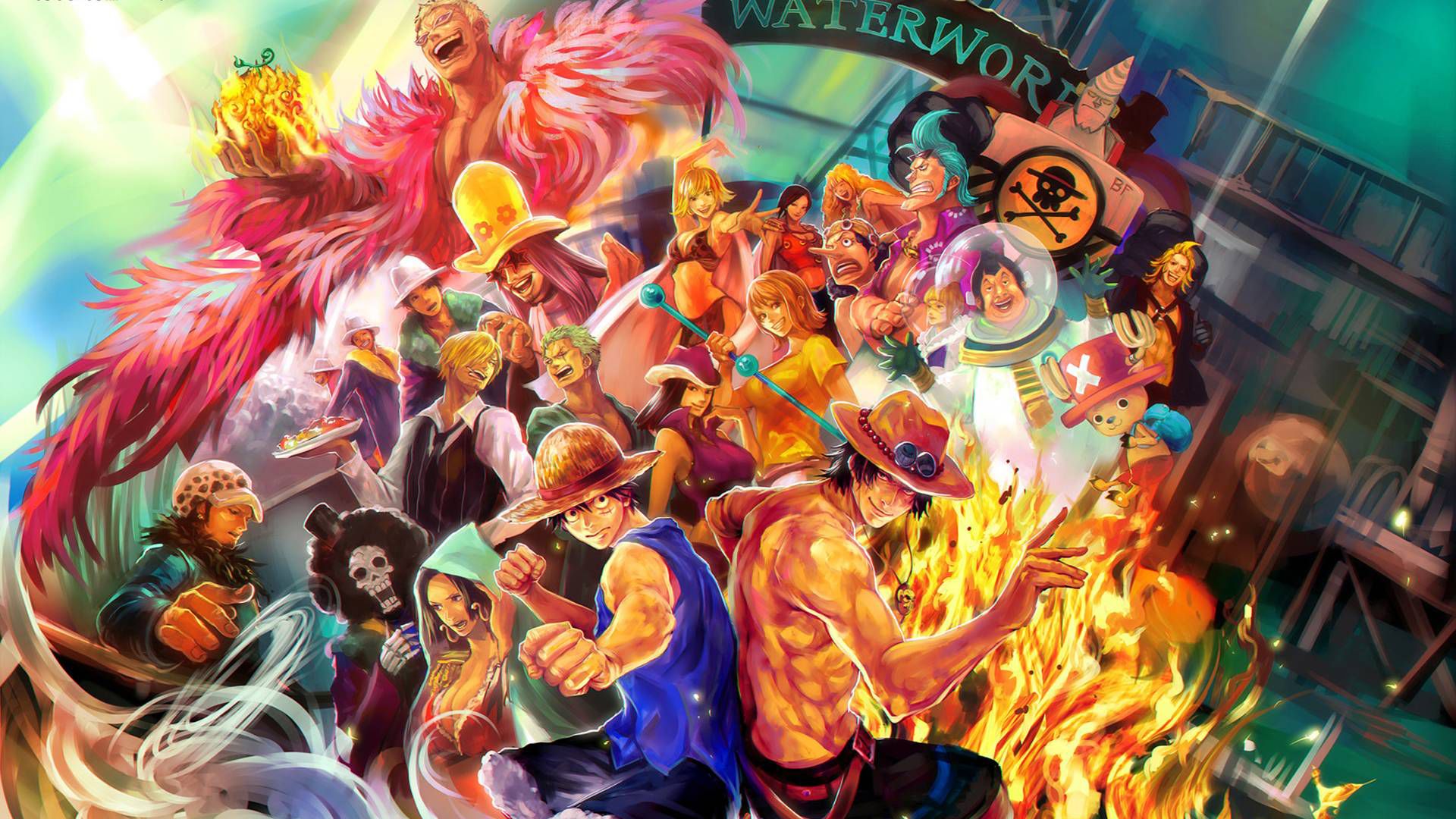 1920x1080 Trafalgar D. Water Law Portgas D. Ace Usopp Monkey D. Luffy Roronoa Zoro Nami Kaido HD One Piece Wallpaper