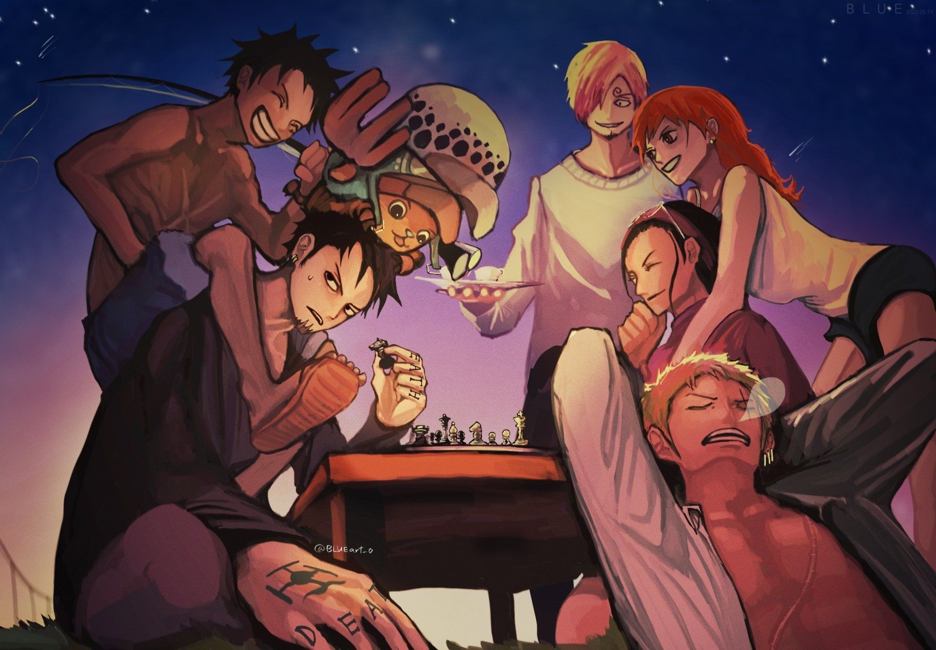 1920x1334 One Piece HD Wallpaper: Law & Zoro Night
