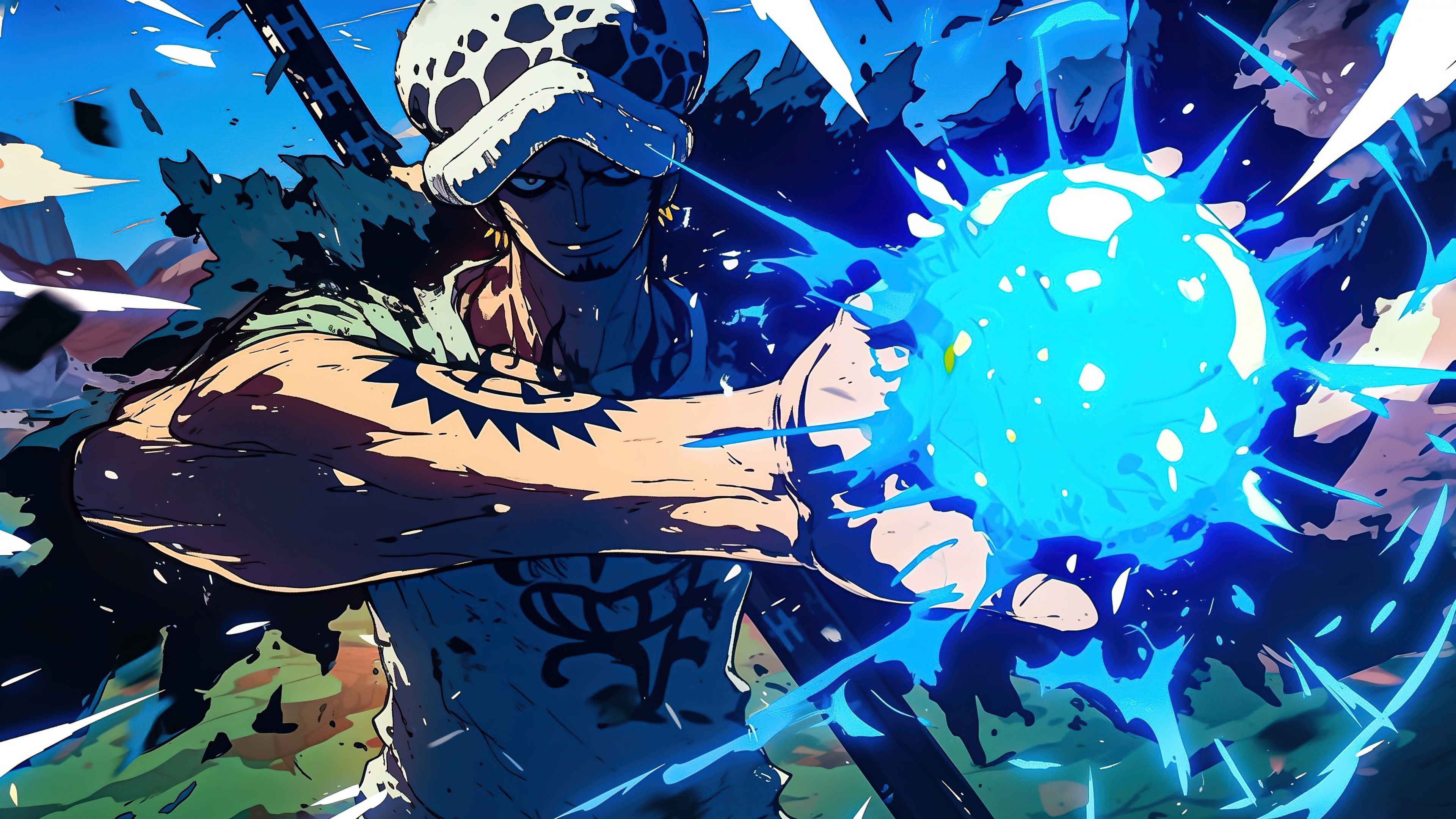 3840x2160 Trafalgar Law Wallpaper 4K, Artwork, One Piece, 5K