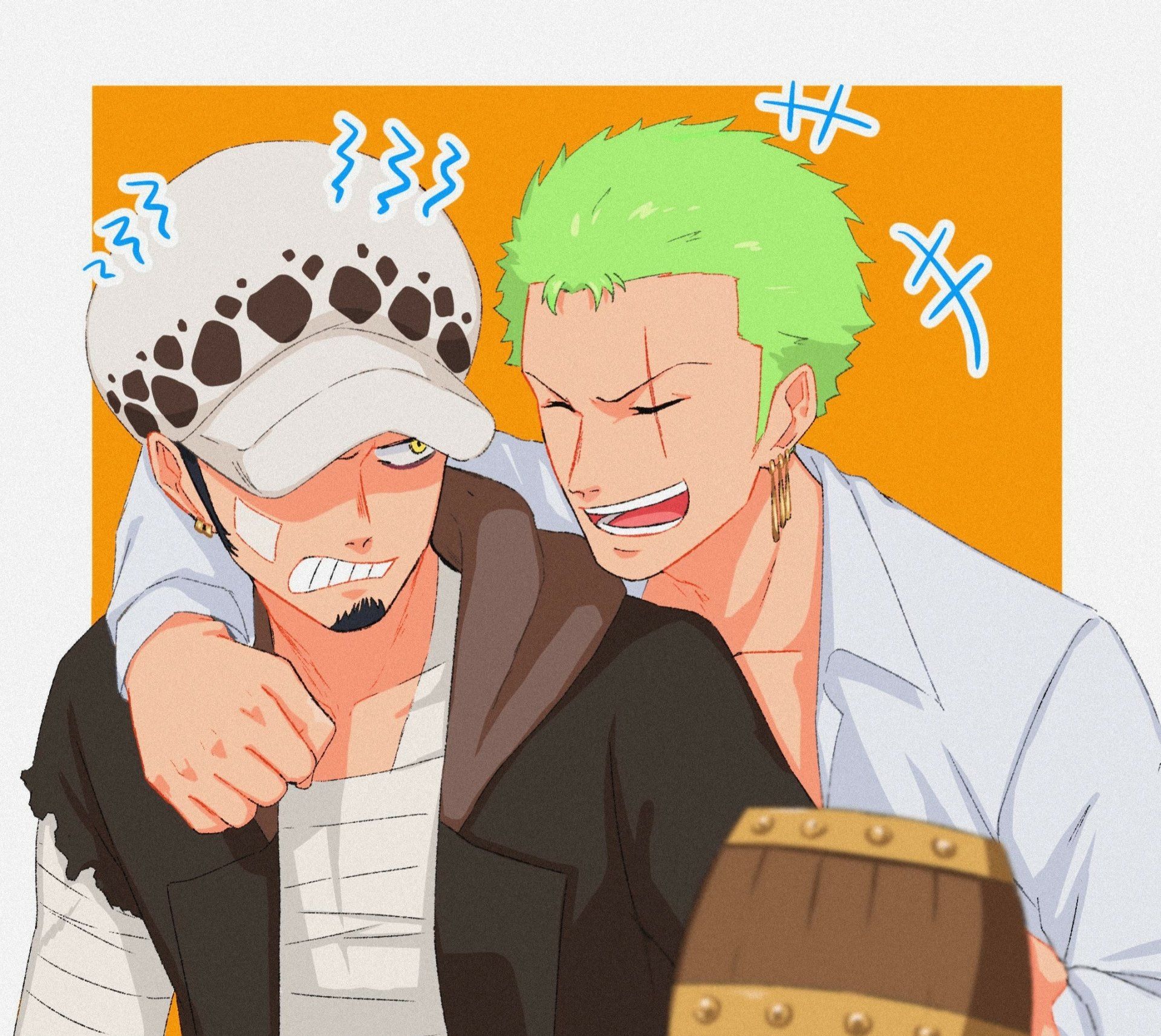 1920x1714 One Piece Zoro And Trafalgar Wallpaper Phone Wallpaper: Anime, One Piece, Roronoa Zoro, Trafalgar Law, Sanji