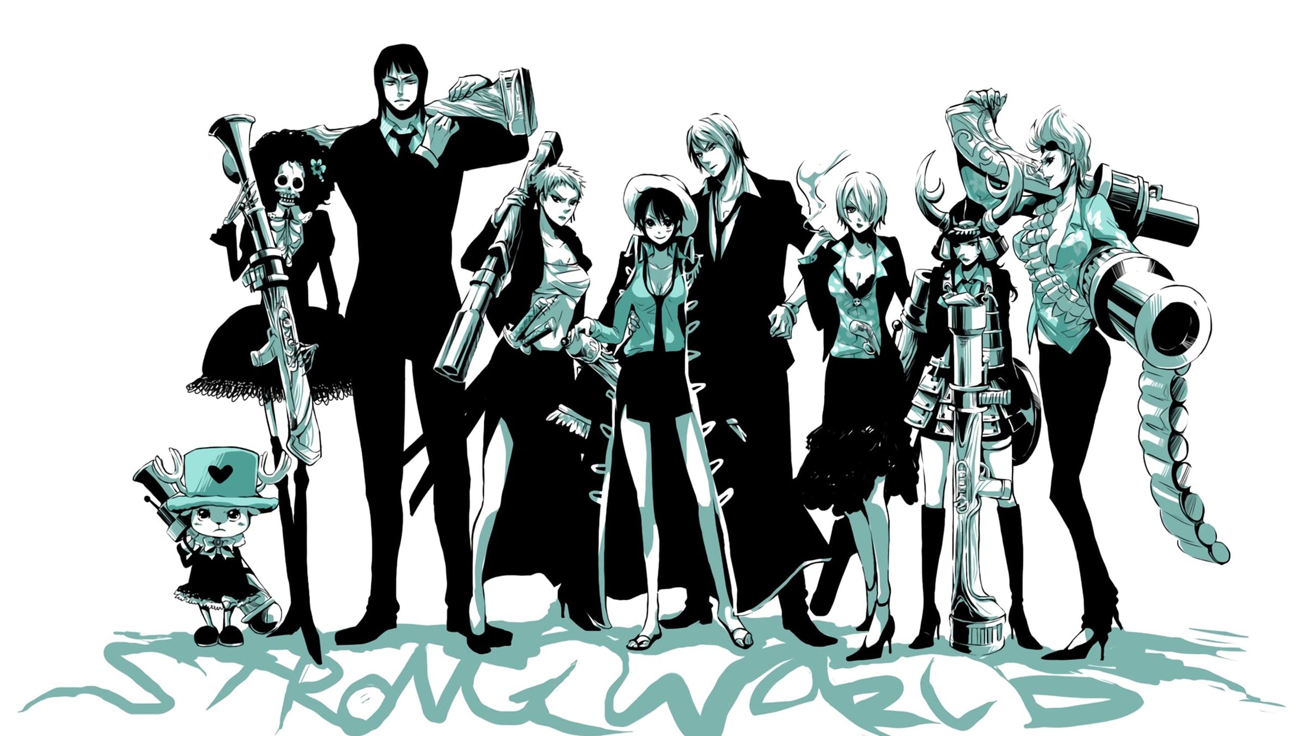 2560x1440 Roronoa Zoro Kaido Nami Trafalgar D. Water Law Portgas D. Ace Usopp Monkey D. Luffy In White Background HD One Piece Wallpaper
