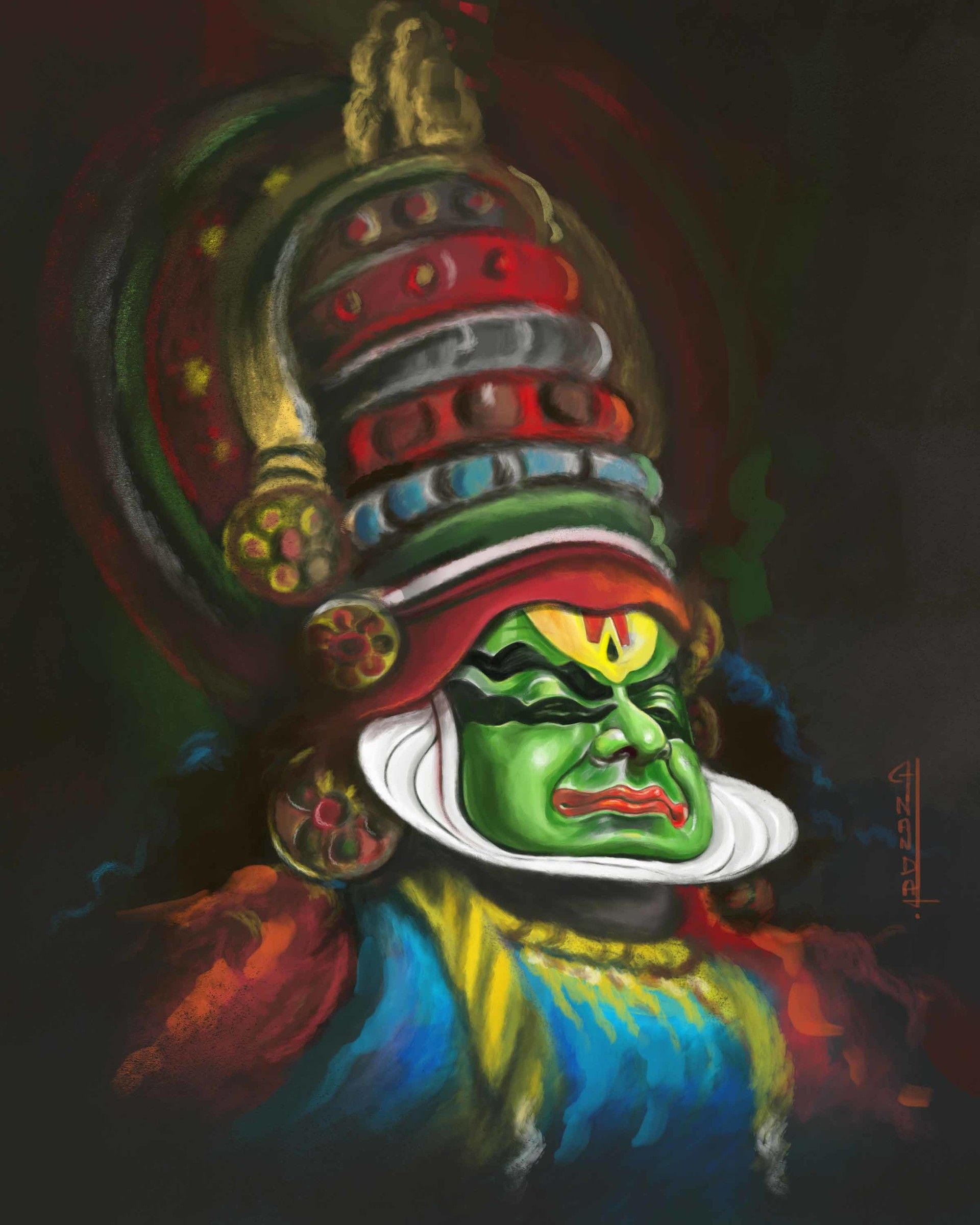 1920x2400 ananda goswami Speed Painting Kathakali