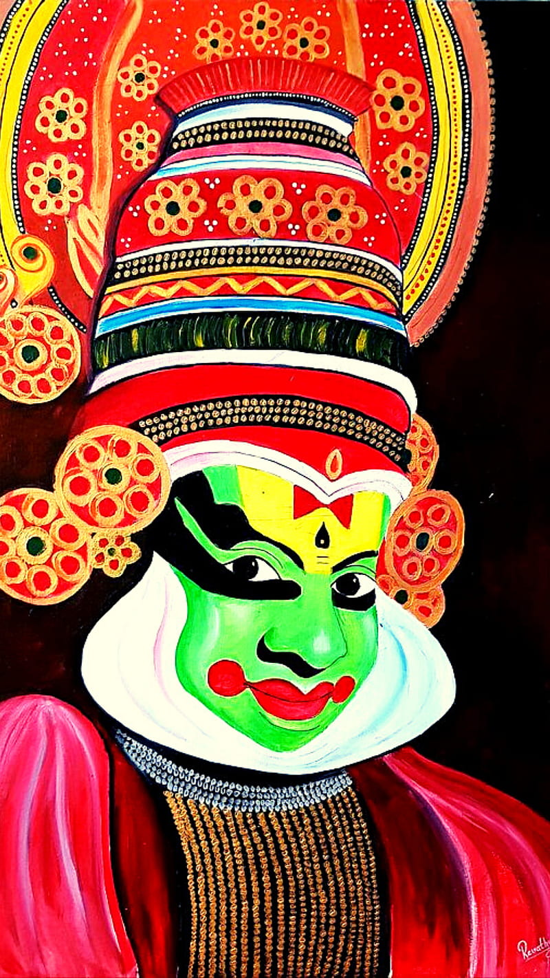 800x1422 Onam festival, art, performing arts, drawing, kathakali, dance, HD phone wallpaper