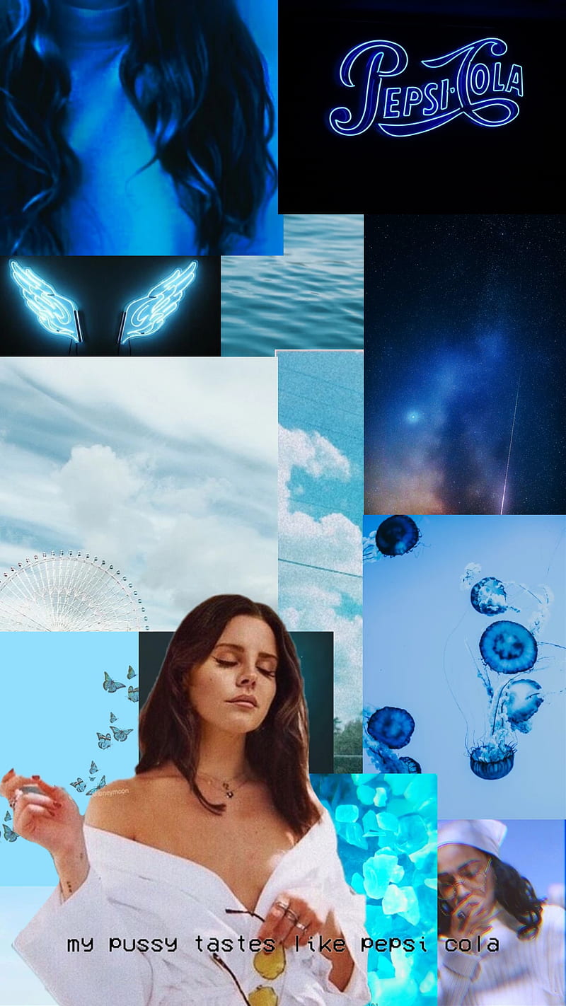 800x1422 Bleu lana del rey, lana del rey, ldr, pepsi, fond d'écran du téléphone