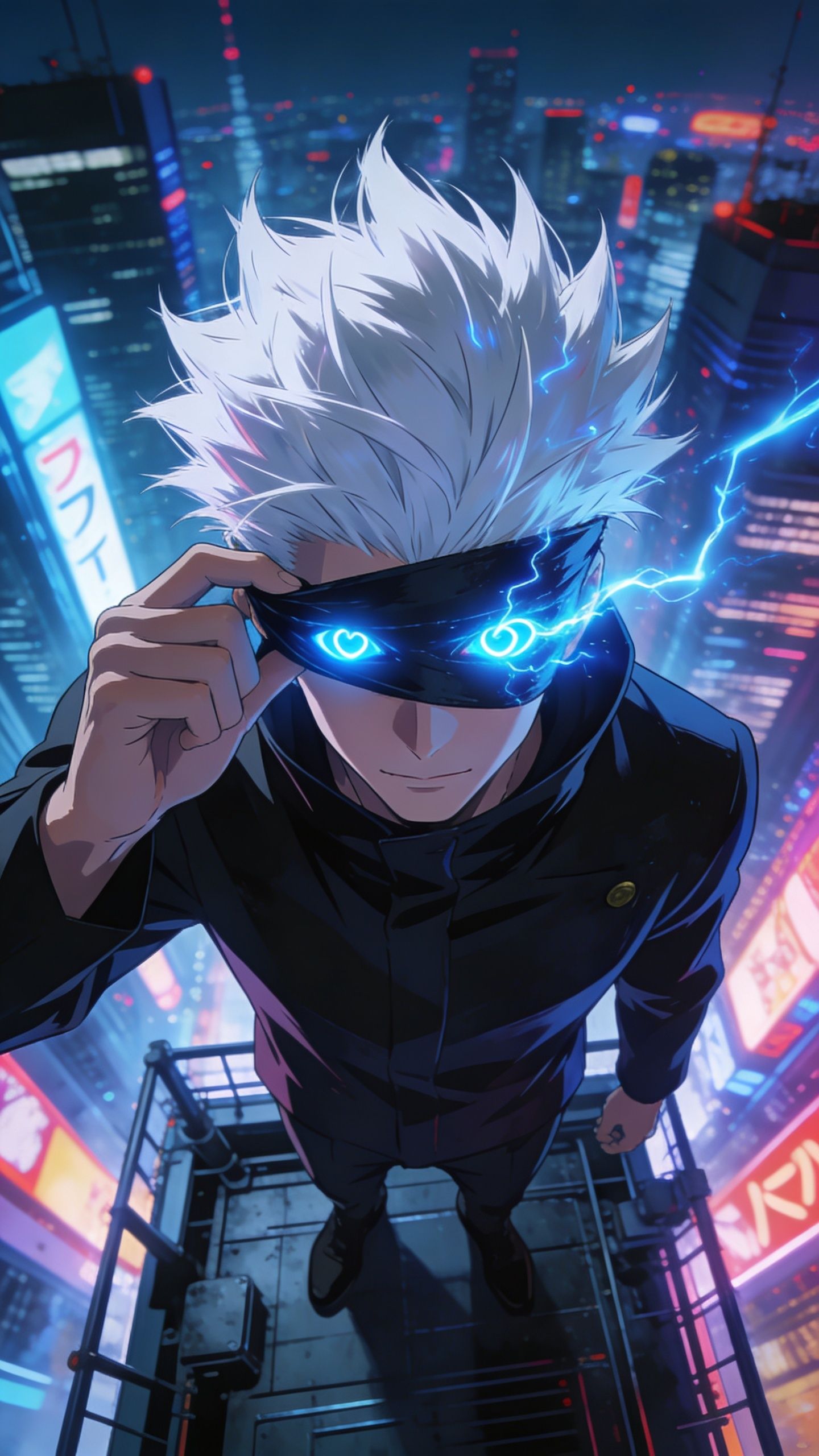 1440x2560 cinematic anime wallpaper gojo satoru vibrant