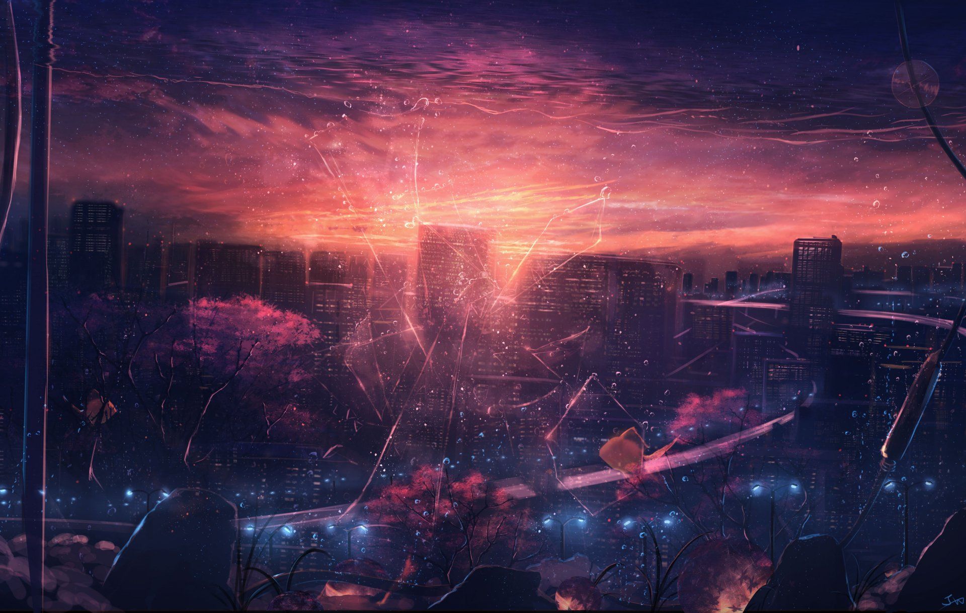 1920x1218 Crimson Neon Dawn