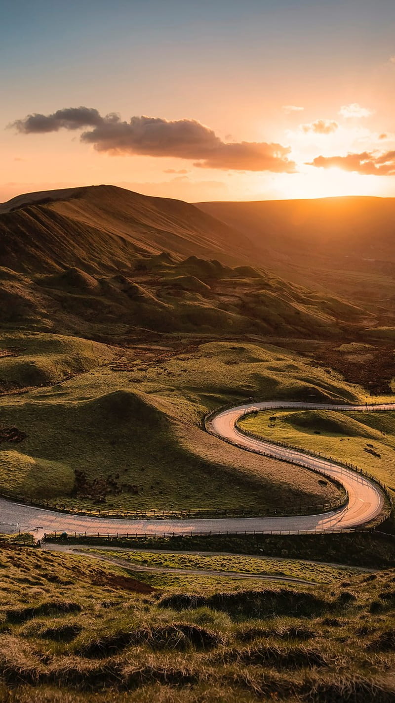 800x1422 Landscape full, nature, road, summer, sunny, HD phone wallpaper