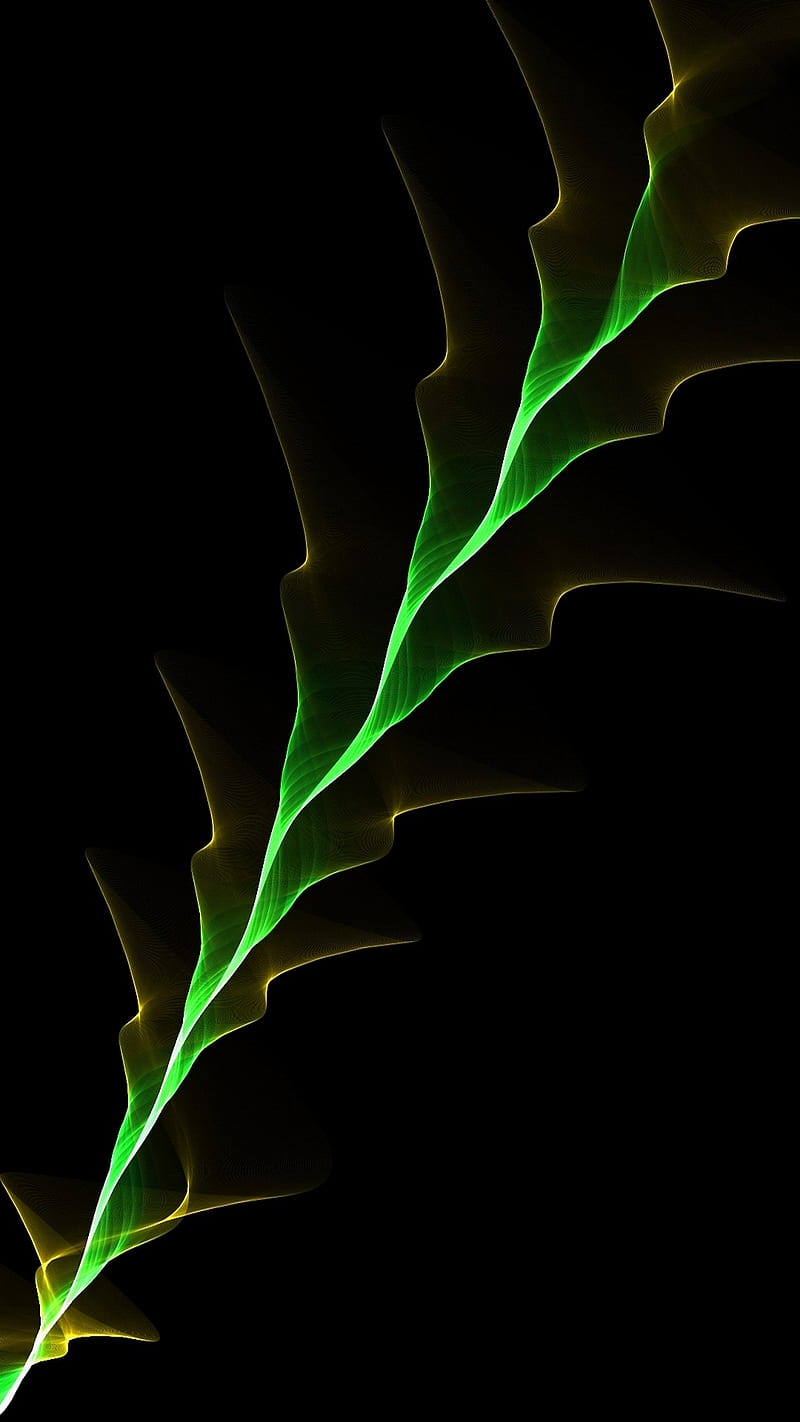 800x1422 Green design, abstract, art, black, glow, lights, neon, HD phone wallpaper