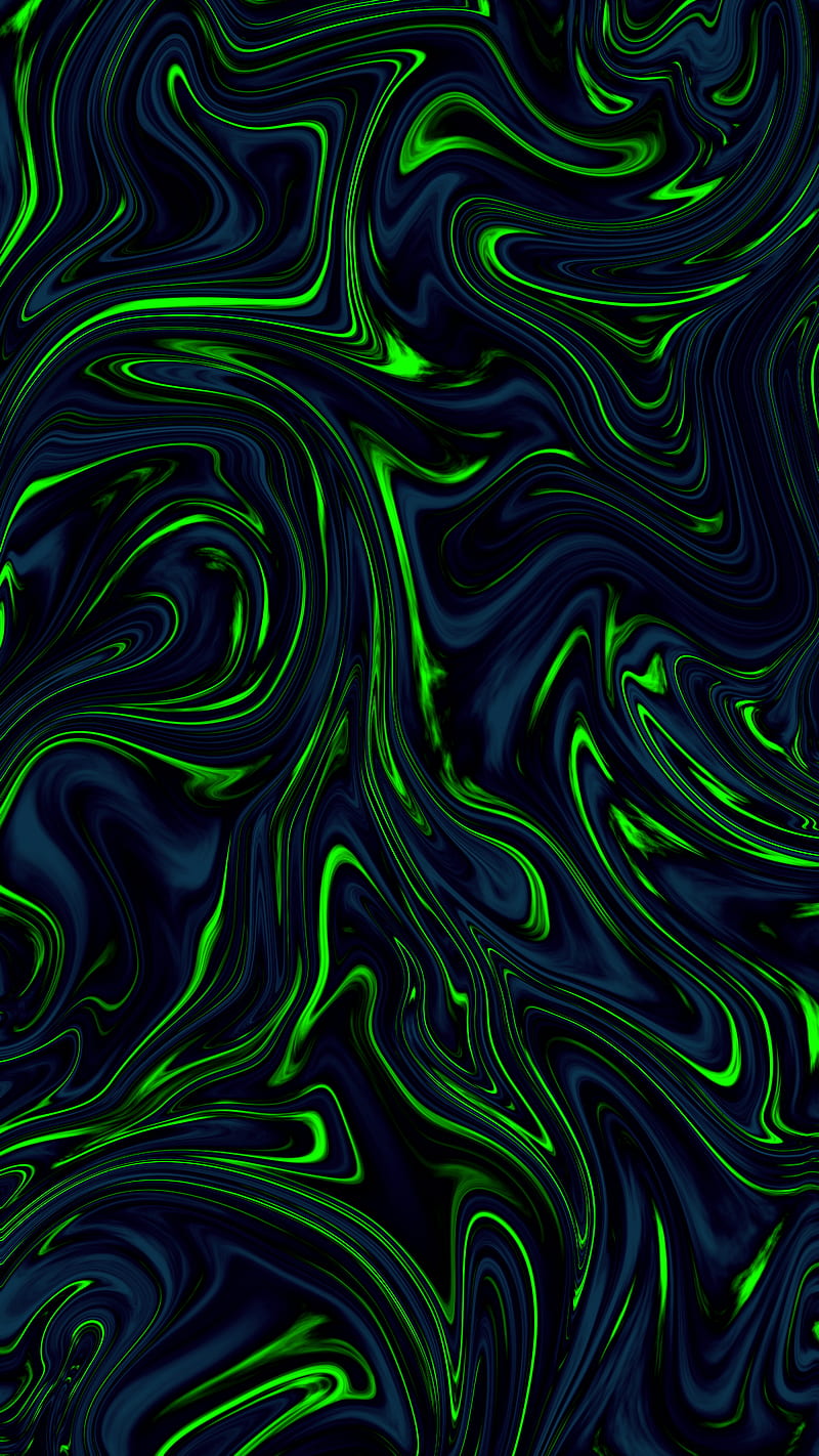 800x1422 Abstract green liquid, abstract, black, dark, desenho, glow, green, light, liquid, HD phone wallpaper