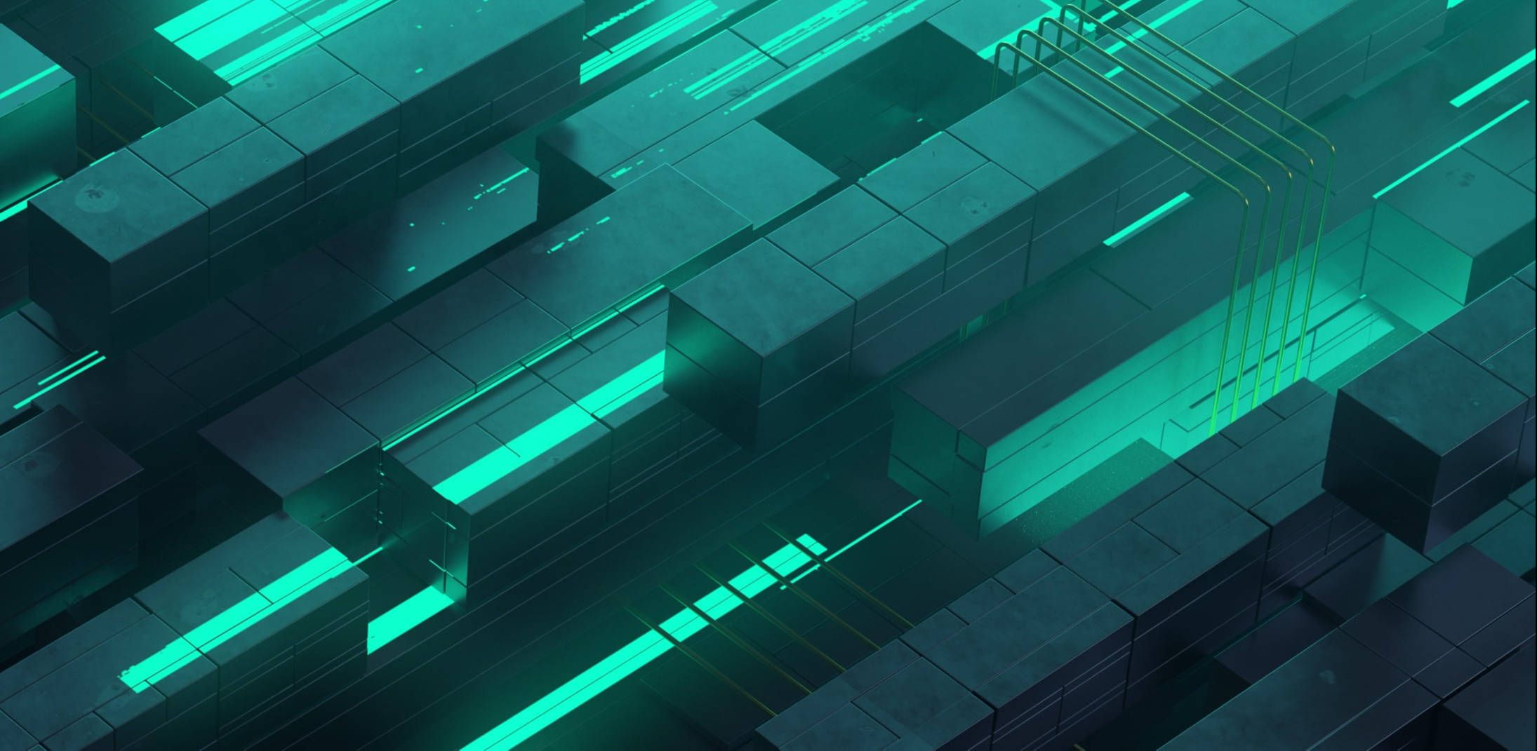 2190x1071 Download Neon Green Abstract Design Wallpaper