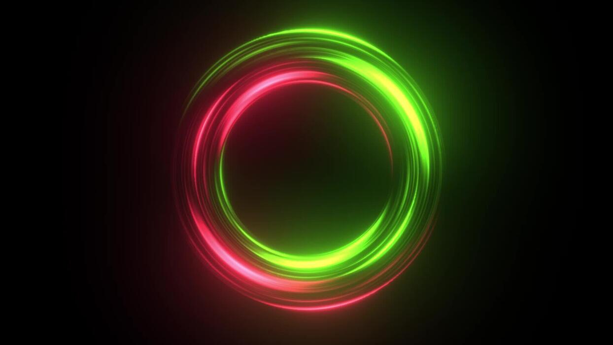1244x700 Glowing neon letter and glowing neon number design with a bright blue and green swirl pattern on a dark black wallpaper backdrop illustration featuring a light ring and energy wave texture art