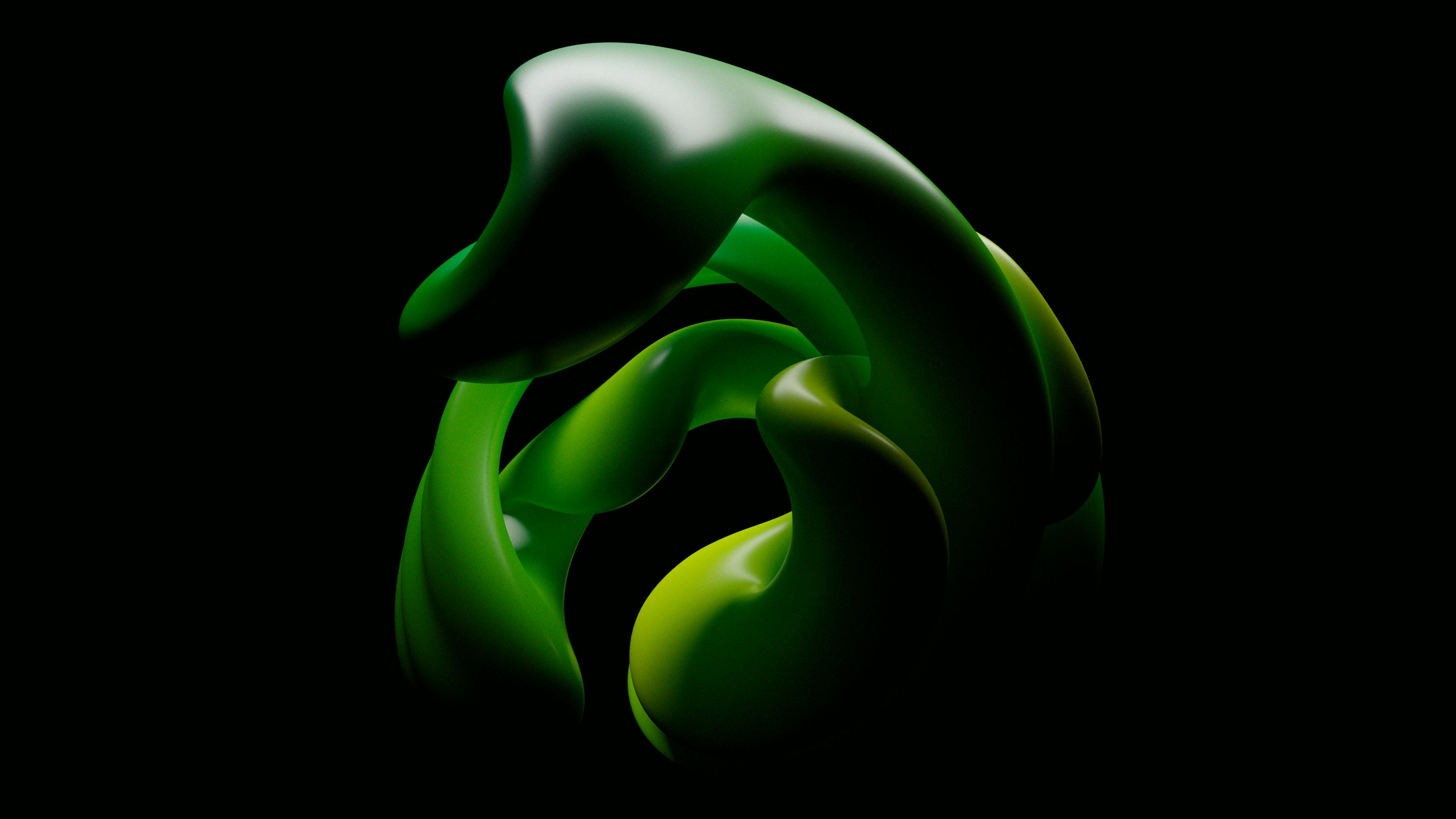 3000x1688 A black background with a green abstract design