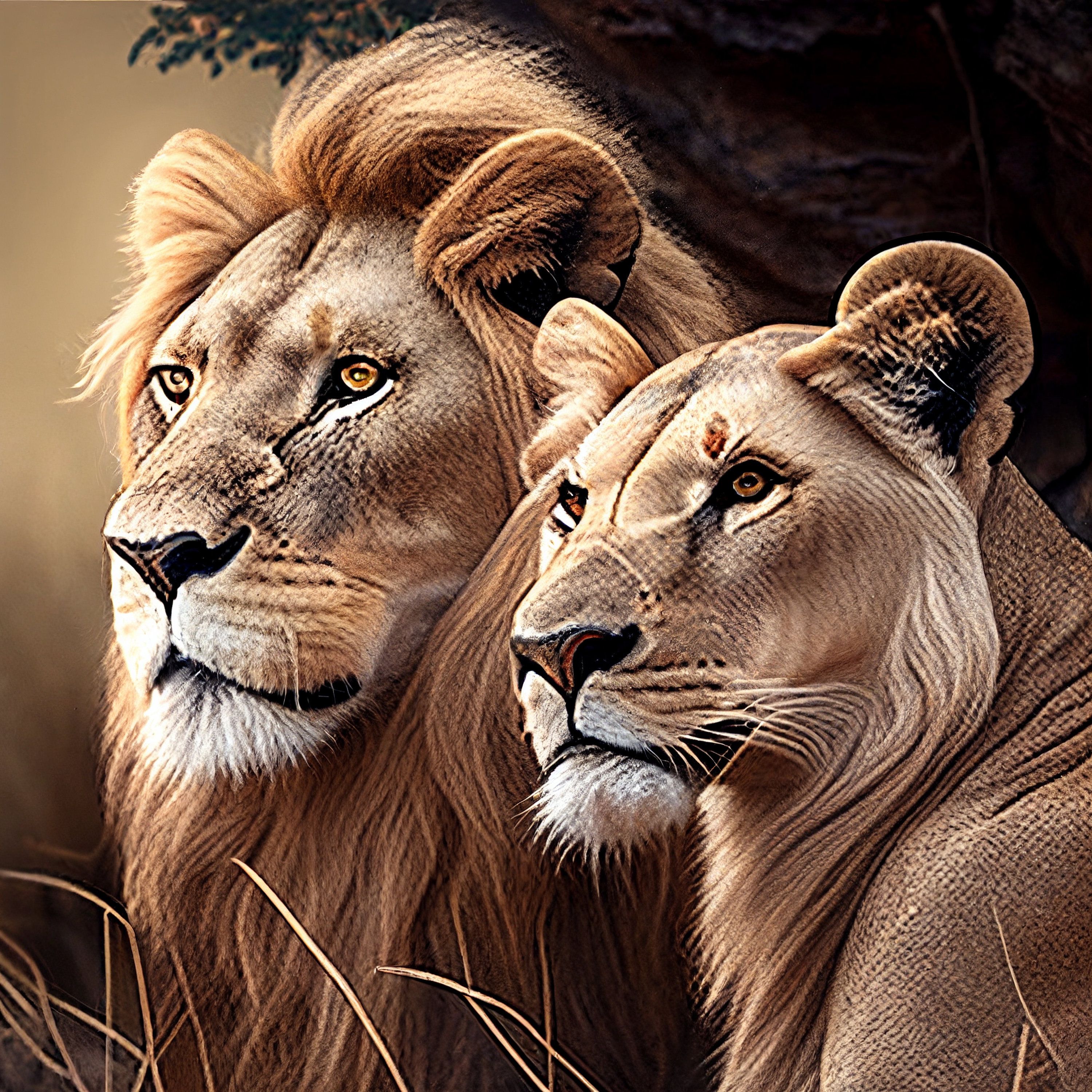 3000x3000 Lion Couple