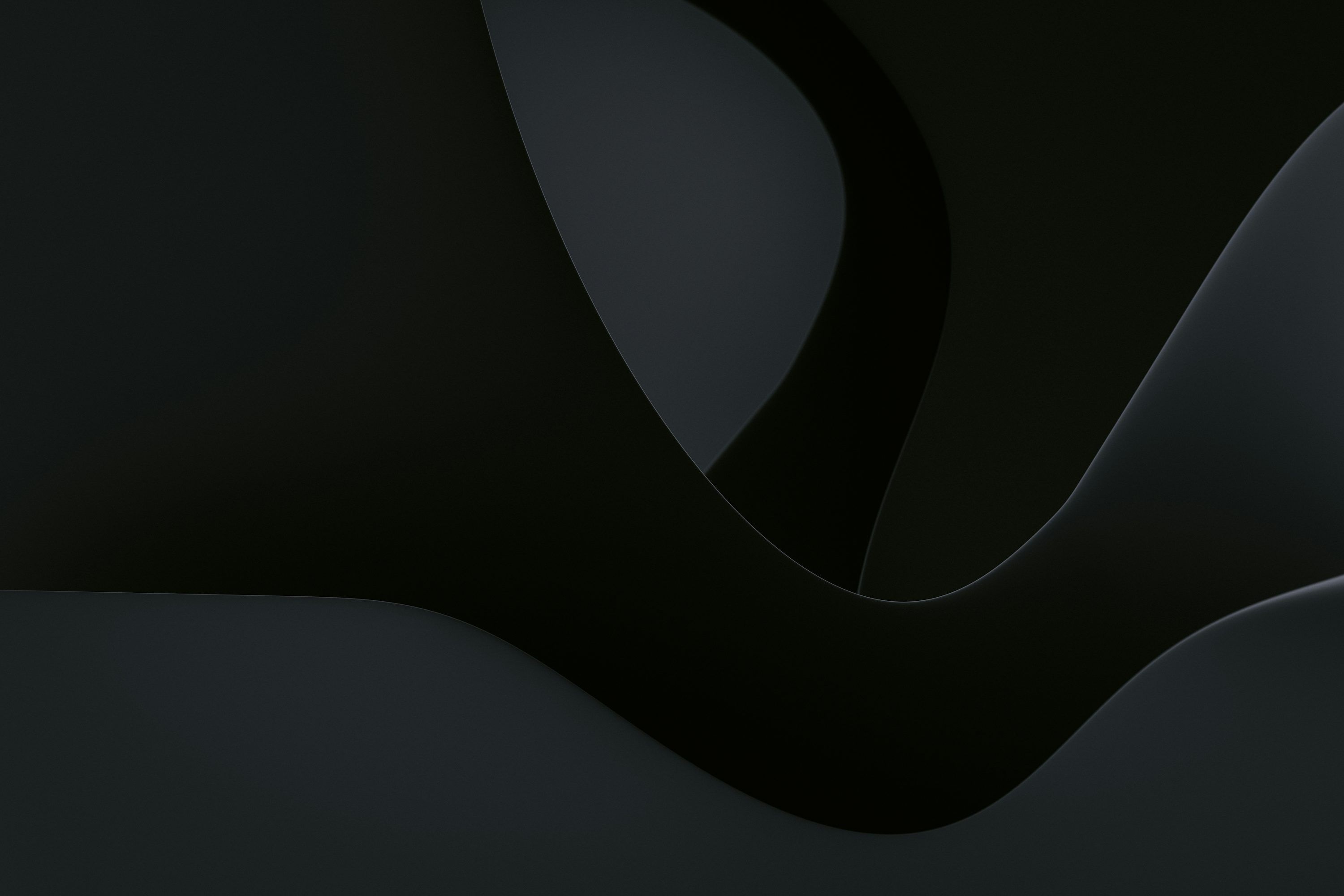 3000x2000 An abstract black background with a curved curve