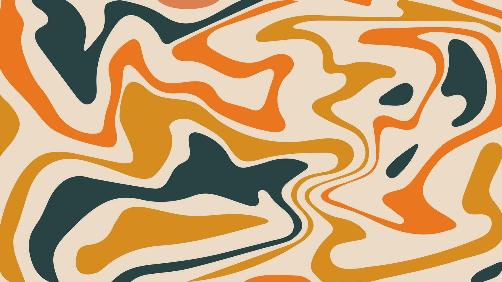 1742x980 Retro Abstract Curve Background In Autumn Colors. Vector Trippy Groovy Design. Geometric Wavy Backdrop In 1960s 1970s Hippie Style. Fluid Marble Pattern. Funky Wallpaper