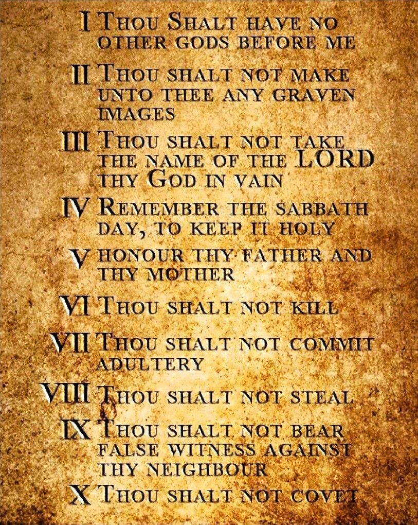 813x1020 THE TEN COMMANDMENTS POSTER 24 X 36 INCH Catholic, acts, saints, religion