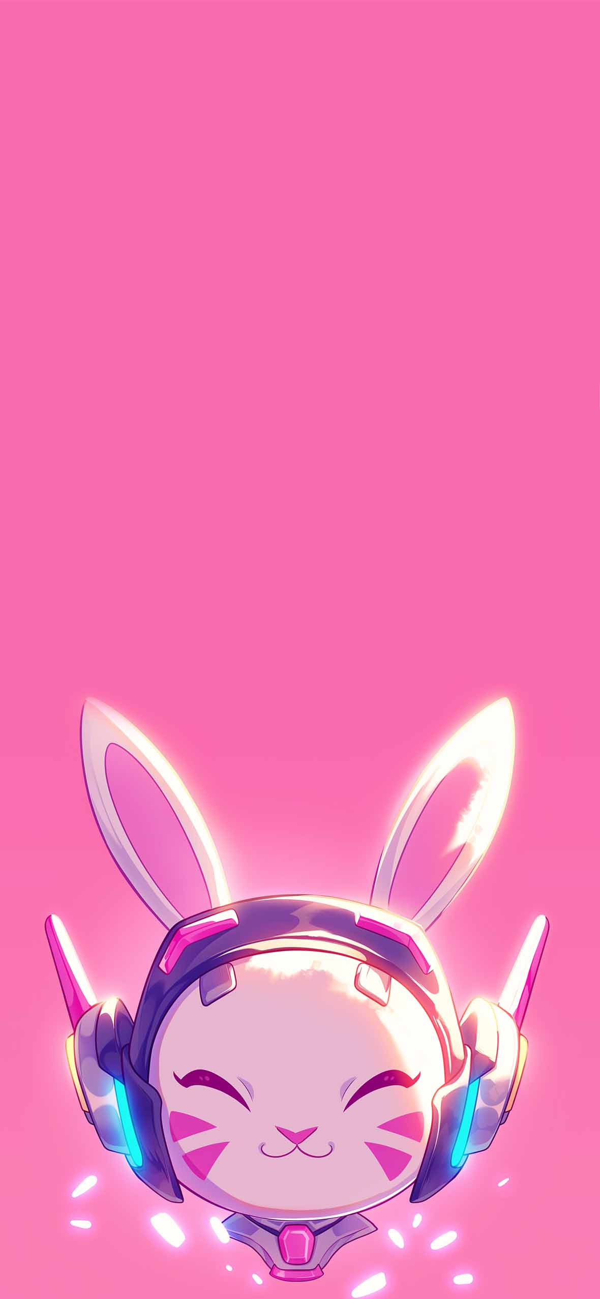 1180x2554 Overwatch D.Va Bunny Logo Pink Art Wallpaper