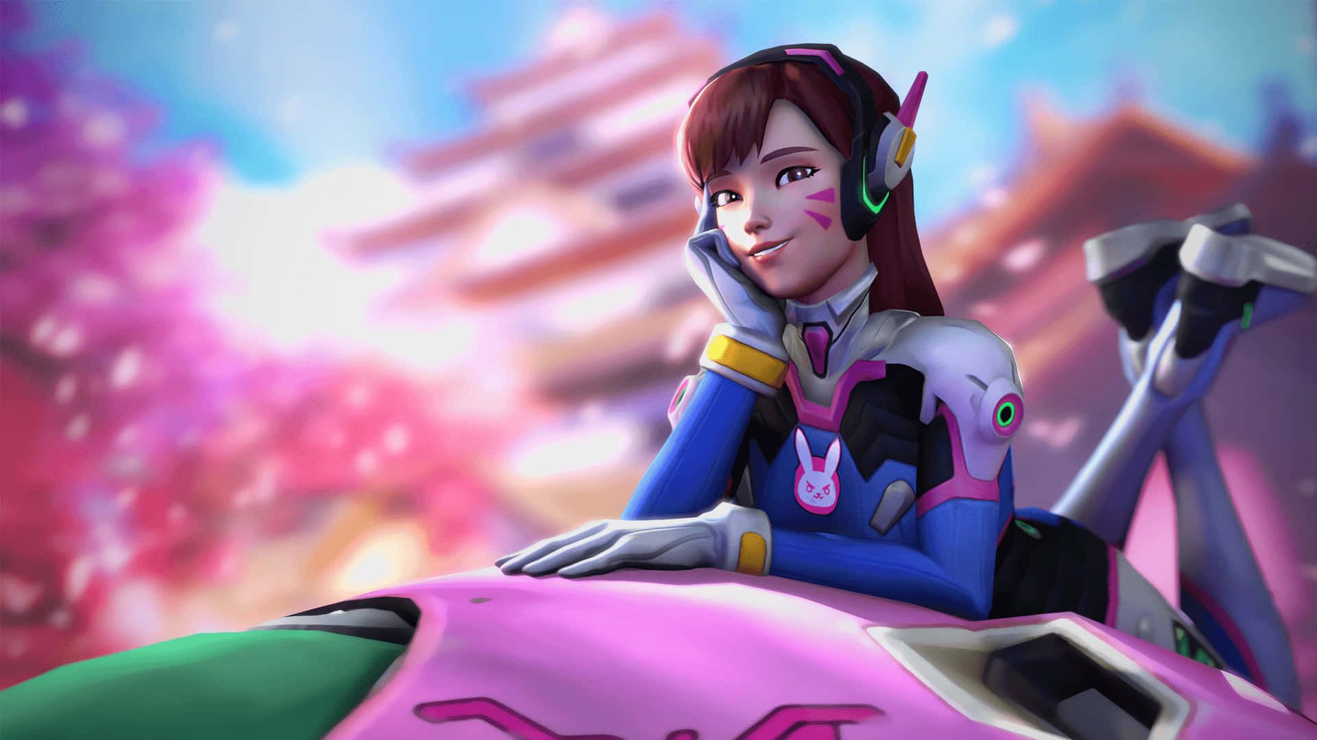 1920x1080 Download Dva Overwatch Cute Pose Wallpaper