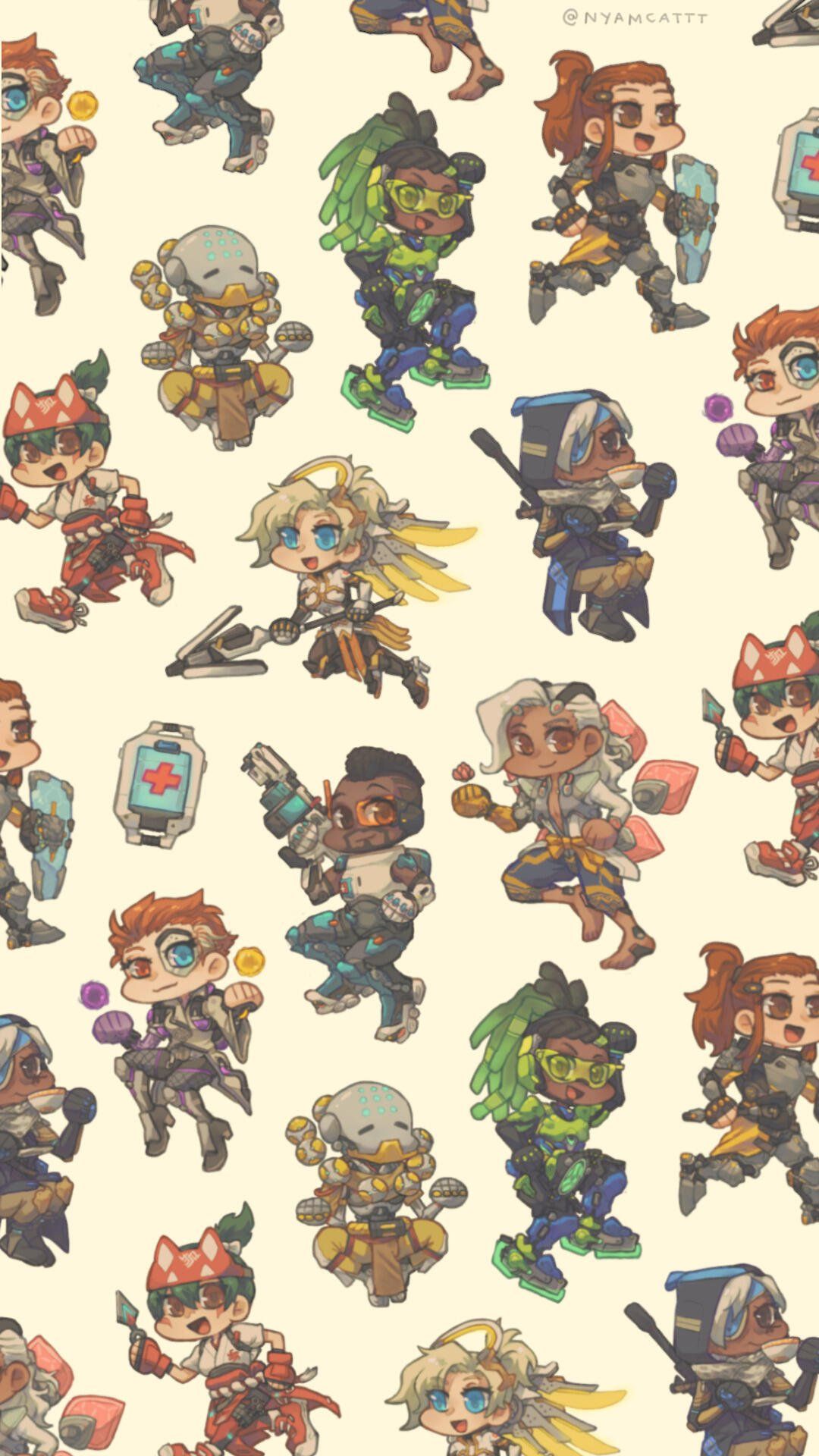 1080x1920 Chibi Overwatch Phone Wallpaper: Cute Heroes Unite!
