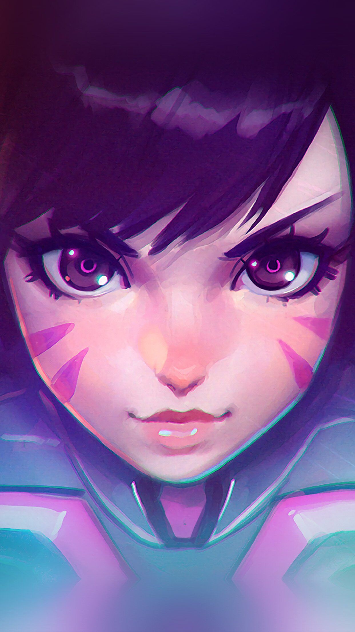 1242x2208 Overwatch Diva Cute Game Art Illustration iPhone 6 Wallpaper