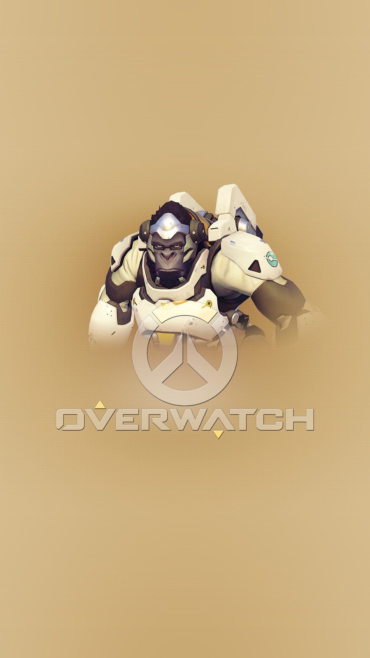1242x2208 Overwatch Winston Cute Game Art Illustration iPhone 6 Wallpaper