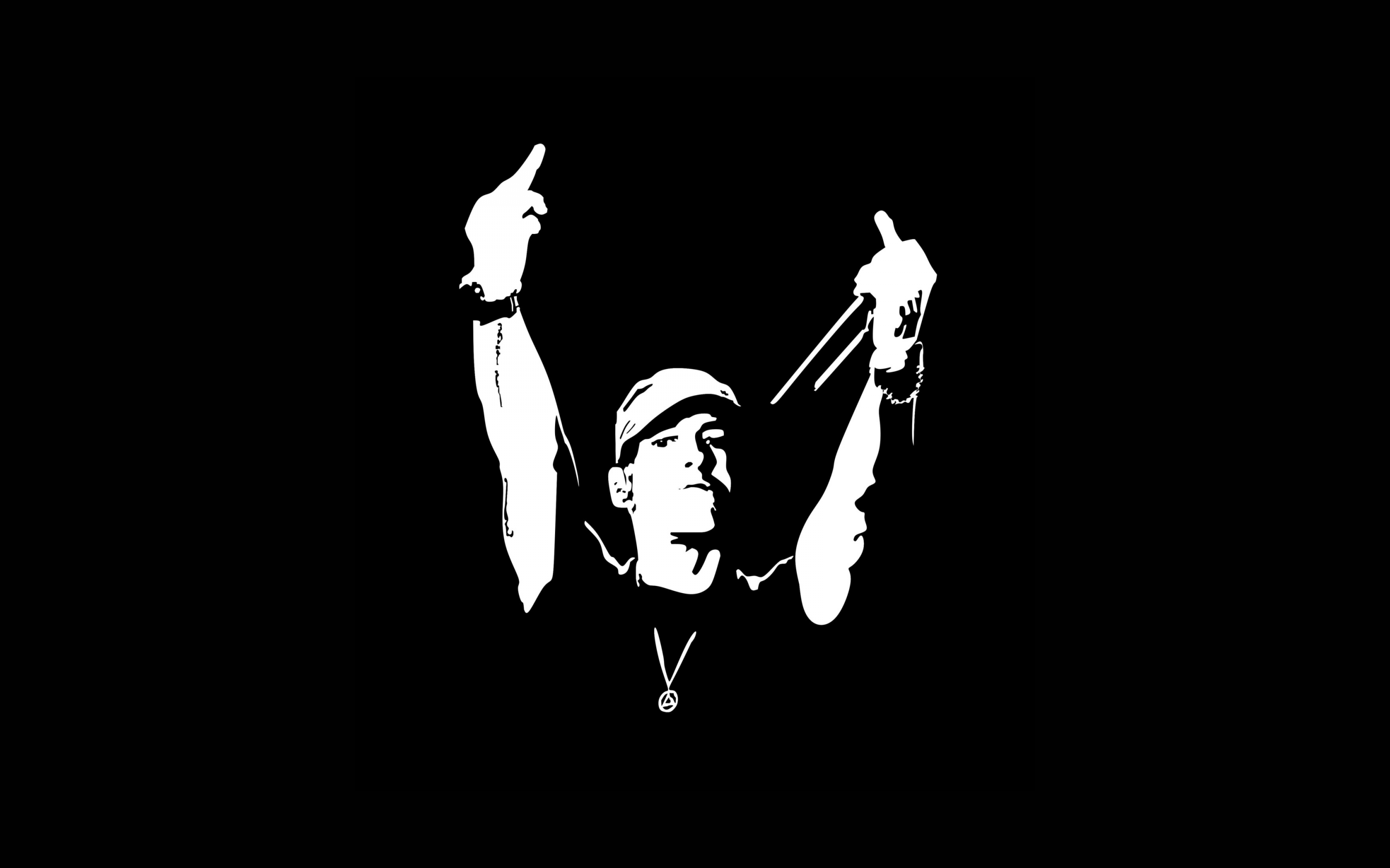 2880x1800 Eminem Wallpaper 4K, Minimalist, Black and White