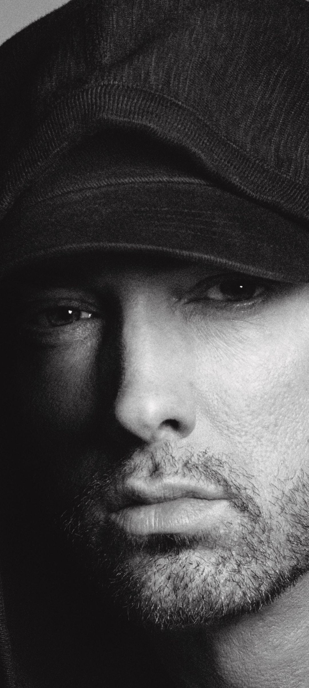1080x2400 Phone wallpaper: Eminem, Music, Singer, American, Black & White, Hood 1378982