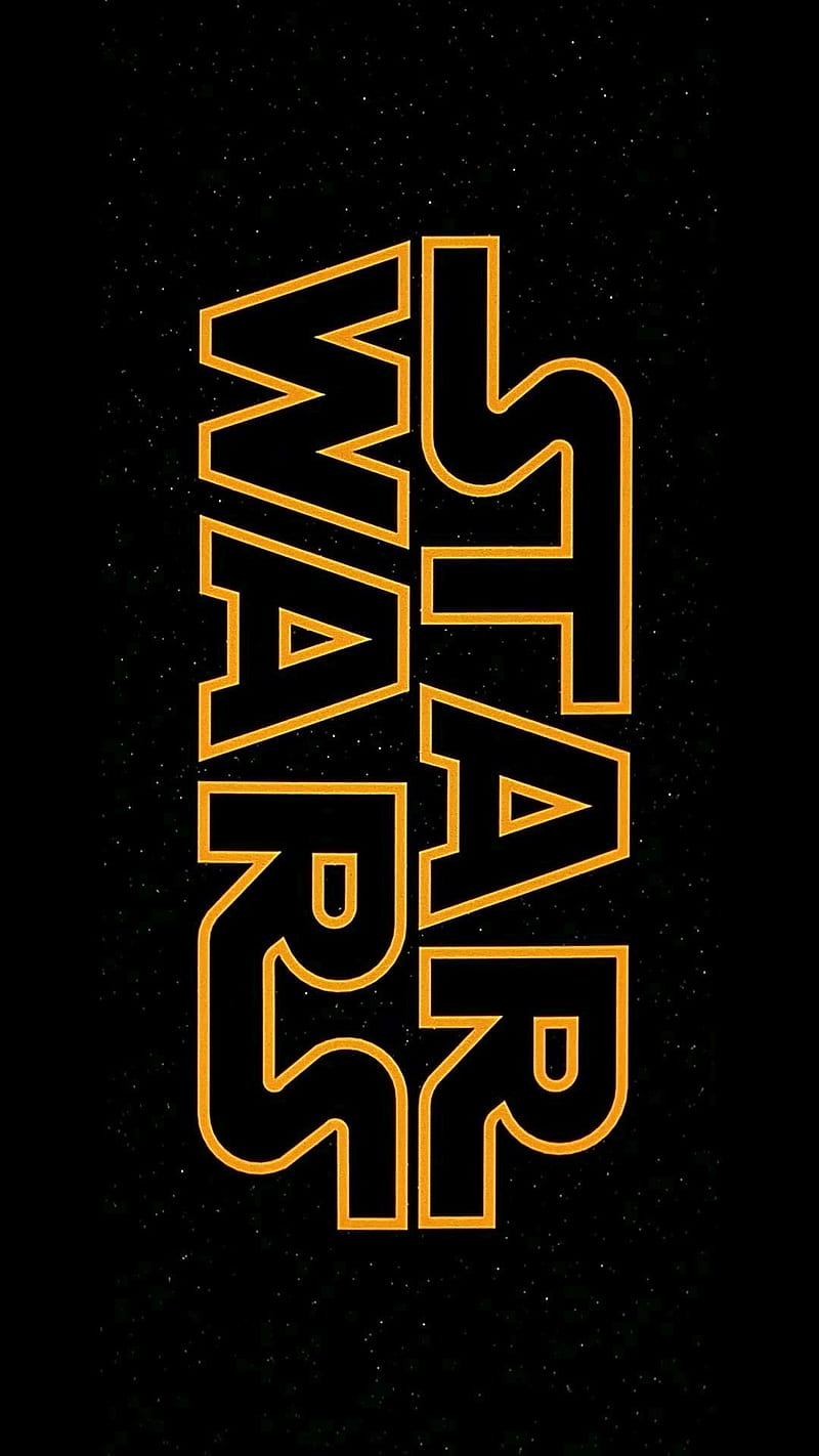 800x1422 Star Wars, black, logo, yellow, HD phone wallpaper
