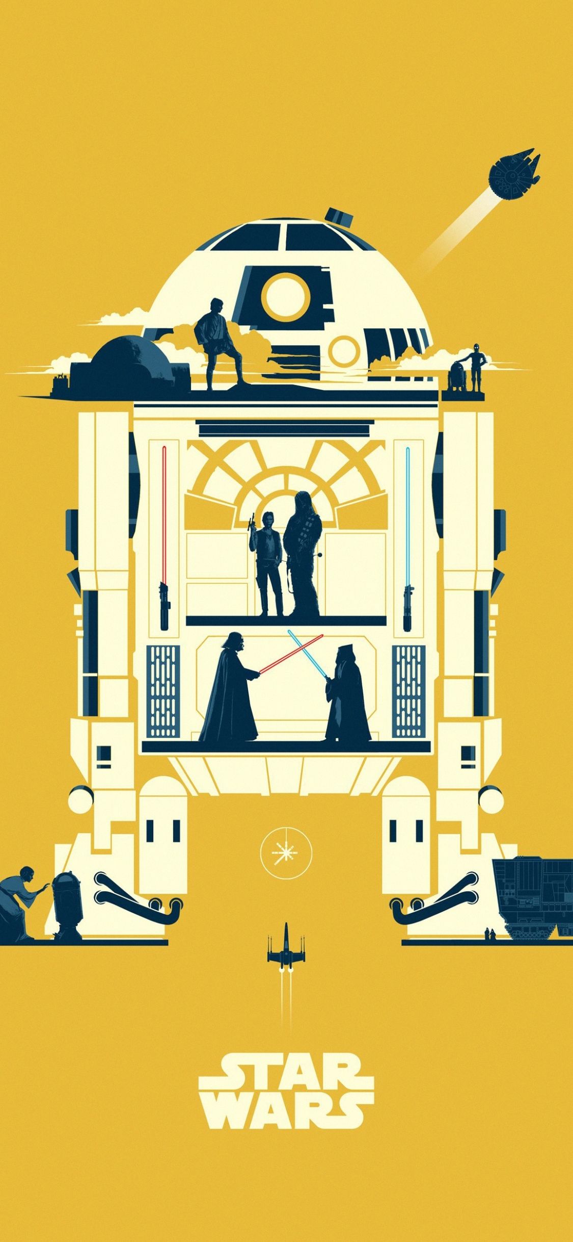 1125x2436 Minimalist star wars Mobile wallpaper Mobile Walls