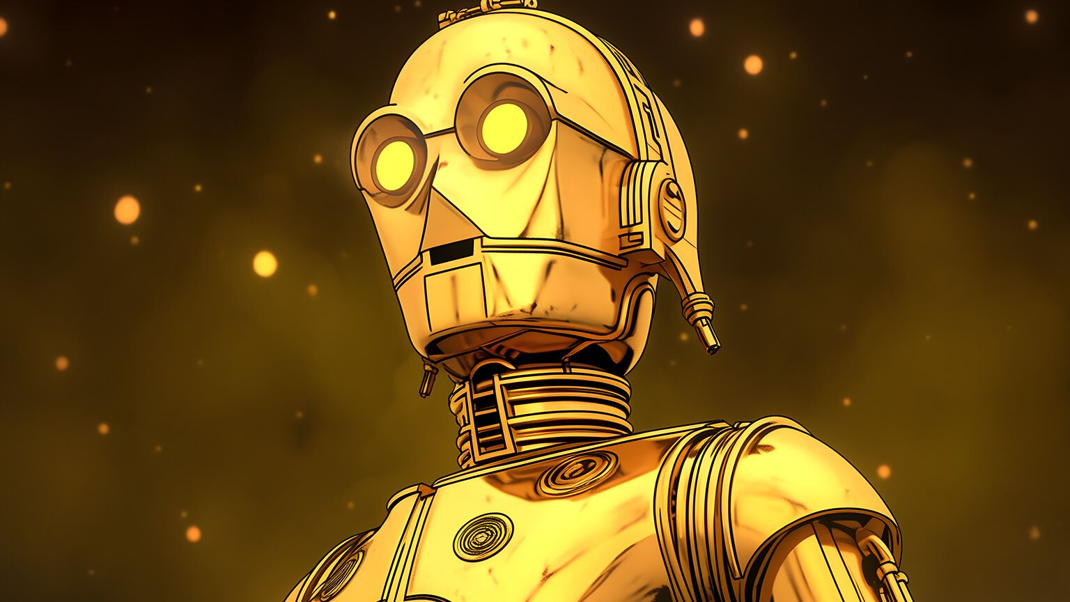 1536x864 Star Wars C 3PO Yellow Desktop Wallpaper Fi Background